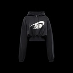 Nike Oversized Sportswear Fleece Cropped Kadın Siyah Günlük Sweatshirt