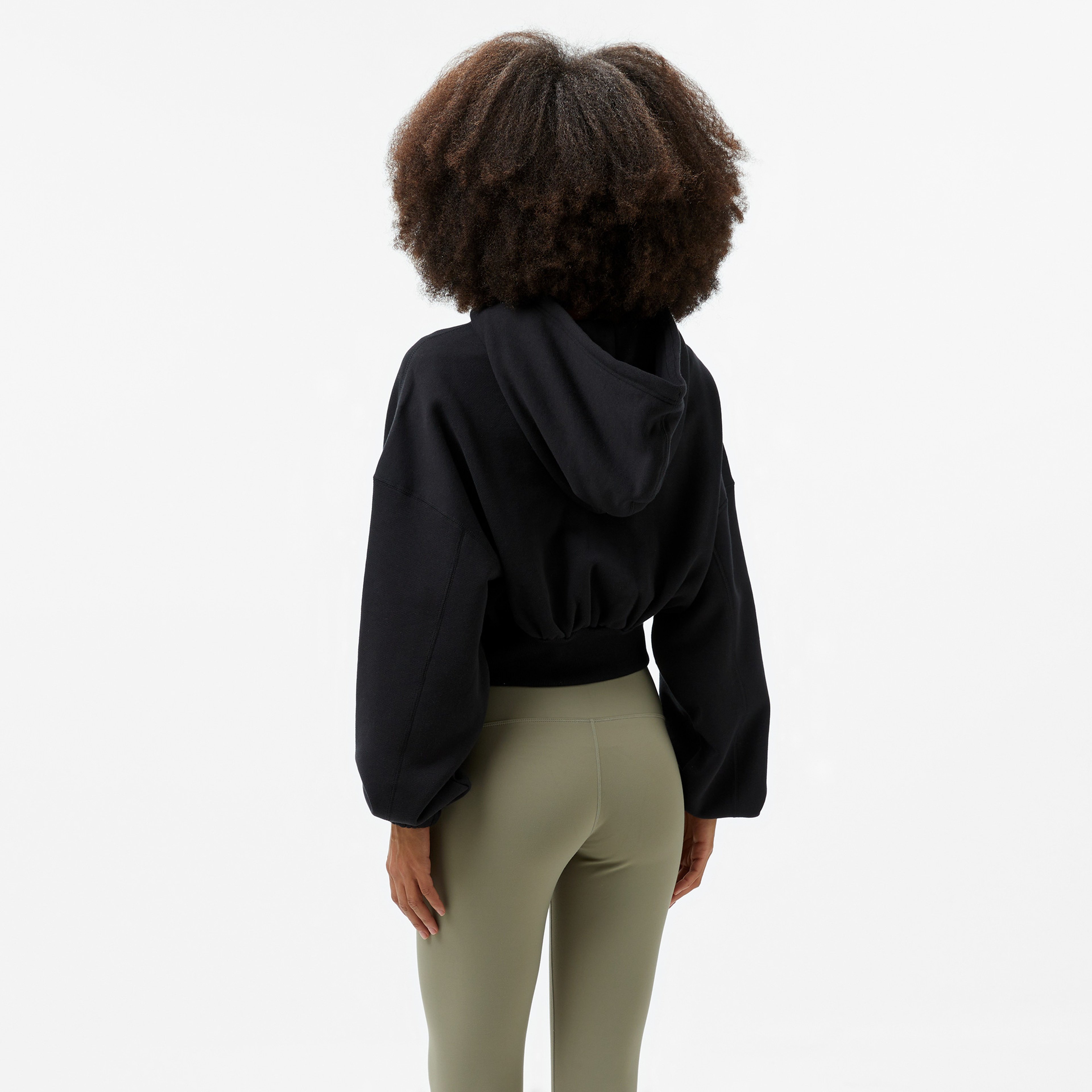 Nike Oversized Sportswear Fleece Cropped Kadın Siyah Günlük Sweatshirt