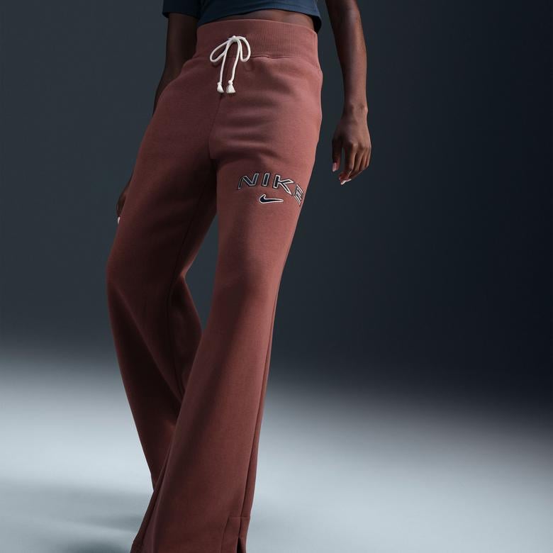 Nike Sportswear Phoenix Fleece Yüksek Belli Kadın Kahverengi Eşofman Altı