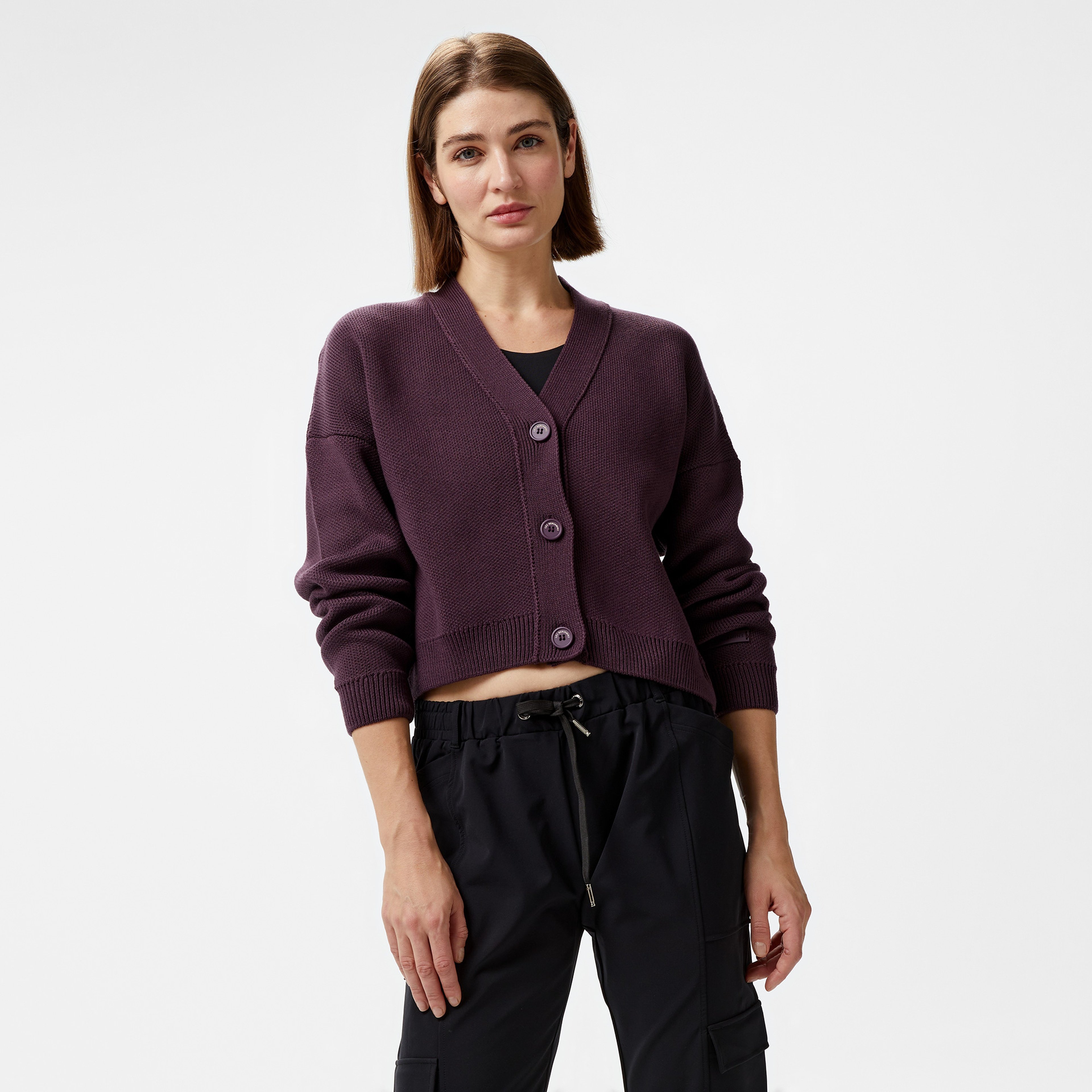 Les Benjamins Cardigan 303 Kadın Mor Sweatshirt