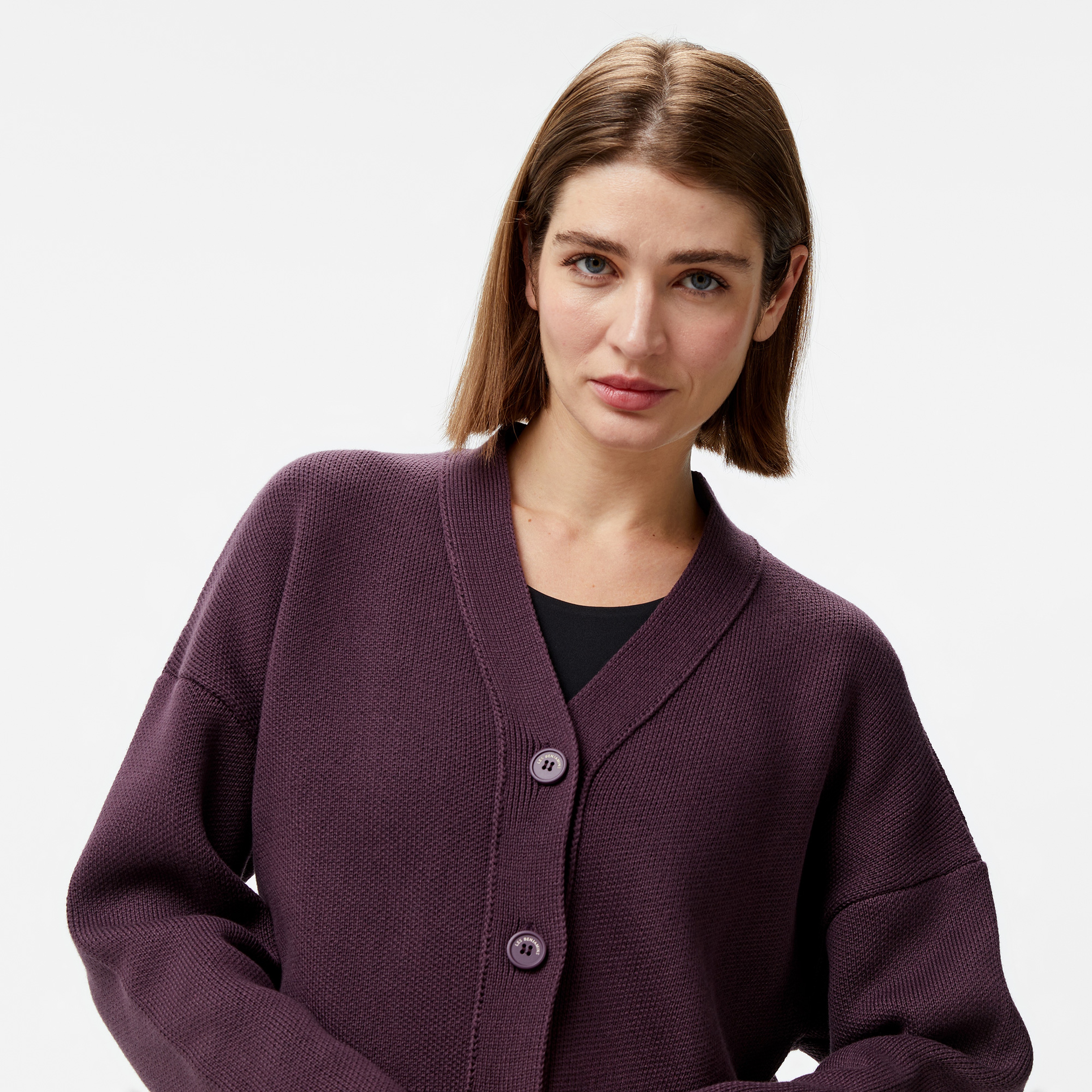 Les Benjamins Cardigan 303 Kadın Mor Sweatshirt
