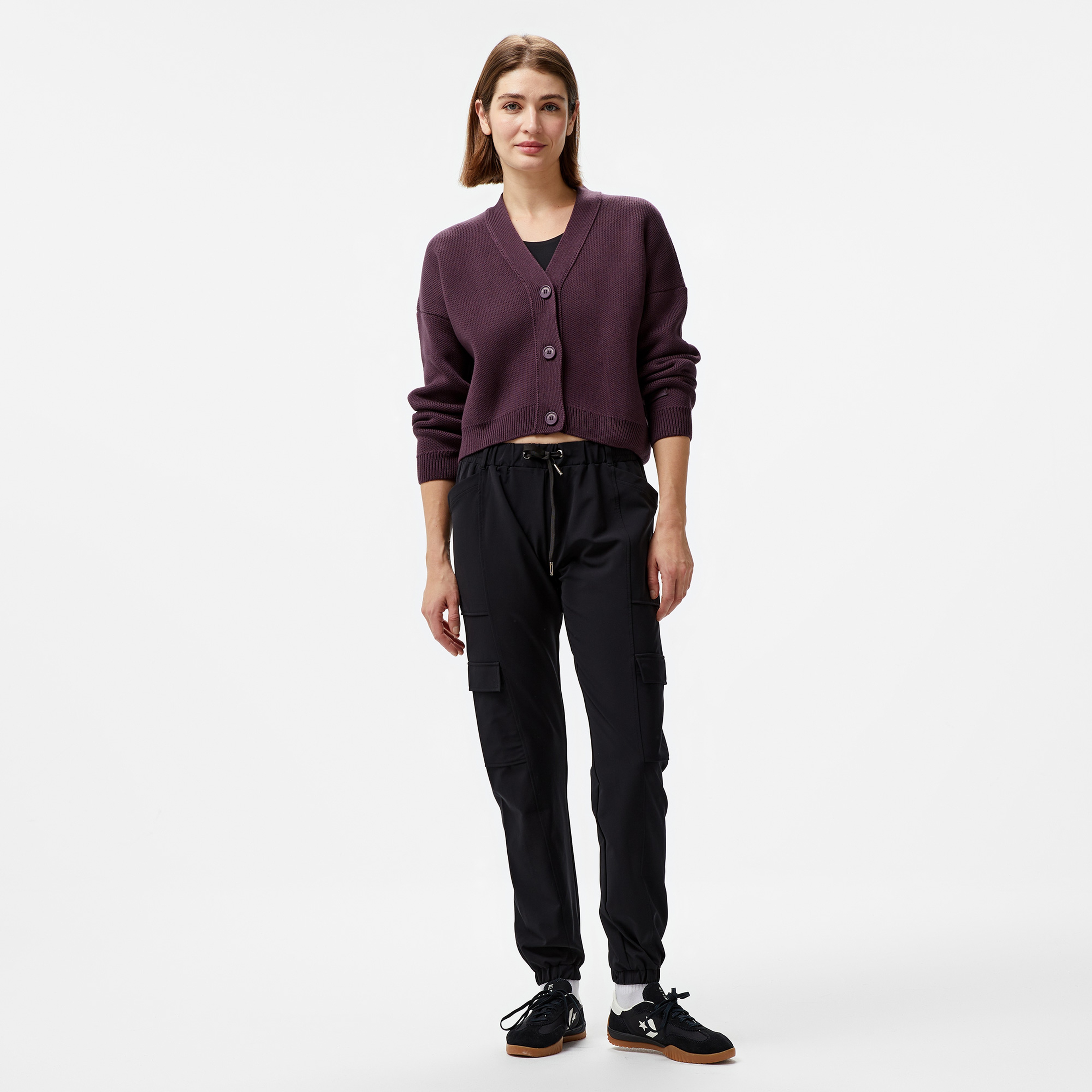 Les Benjamins Cardigan 303 Kadın Mor Sweatshirt