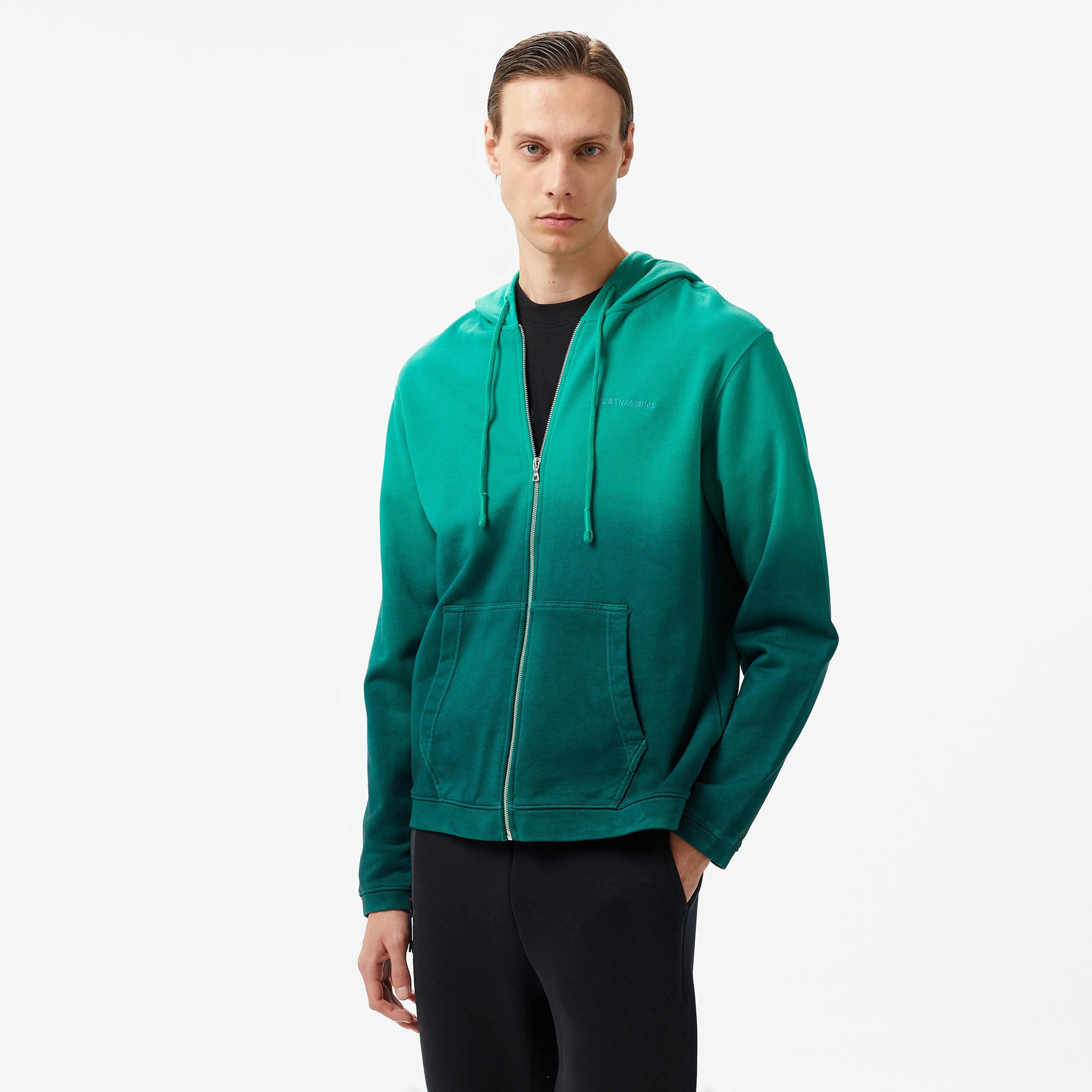 Les Benjamins 304 Erkek Yeşil Hoodie