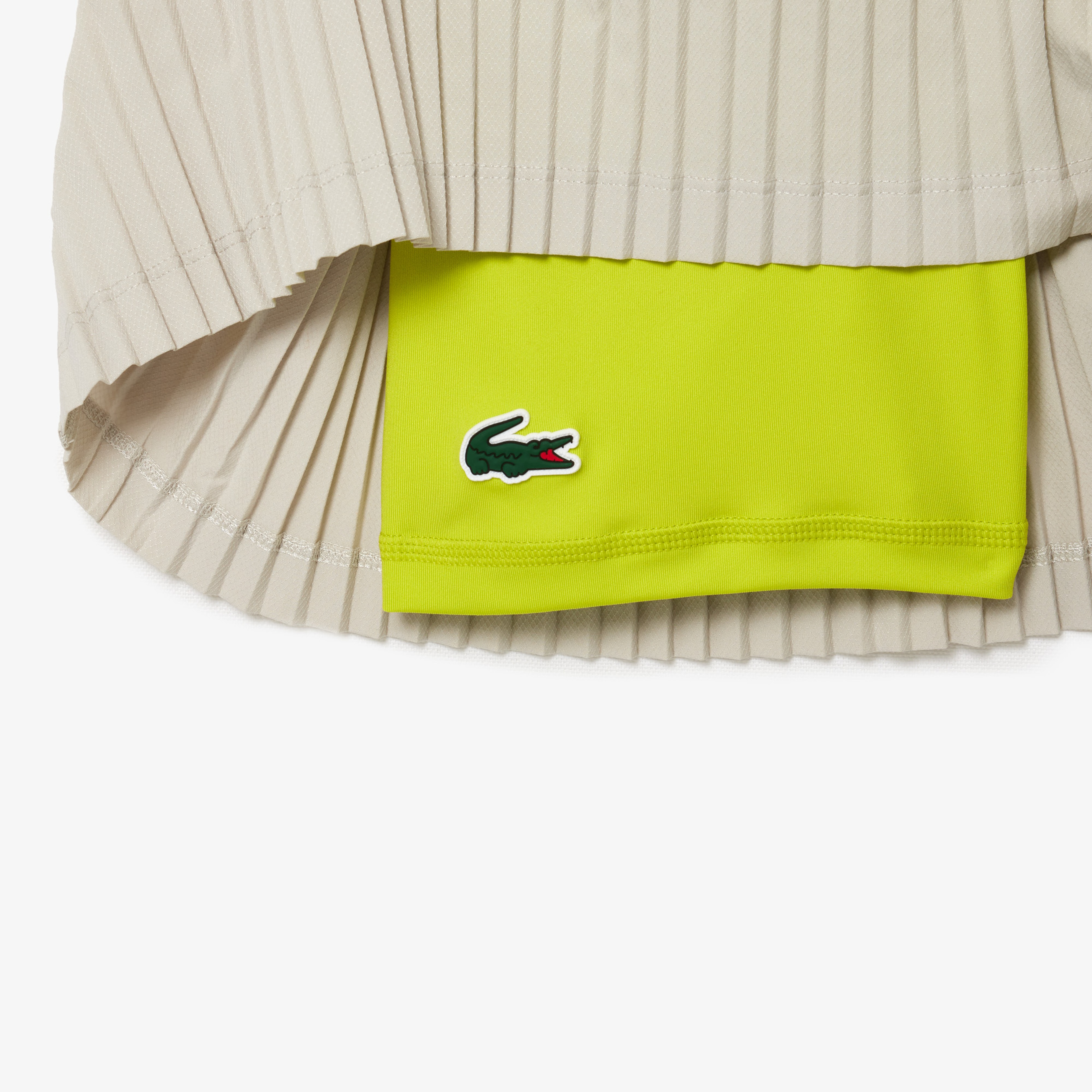 Kadın Flare Fit Kolsuz Bisiklet Yaka Renk Bloklu Bej Elbise