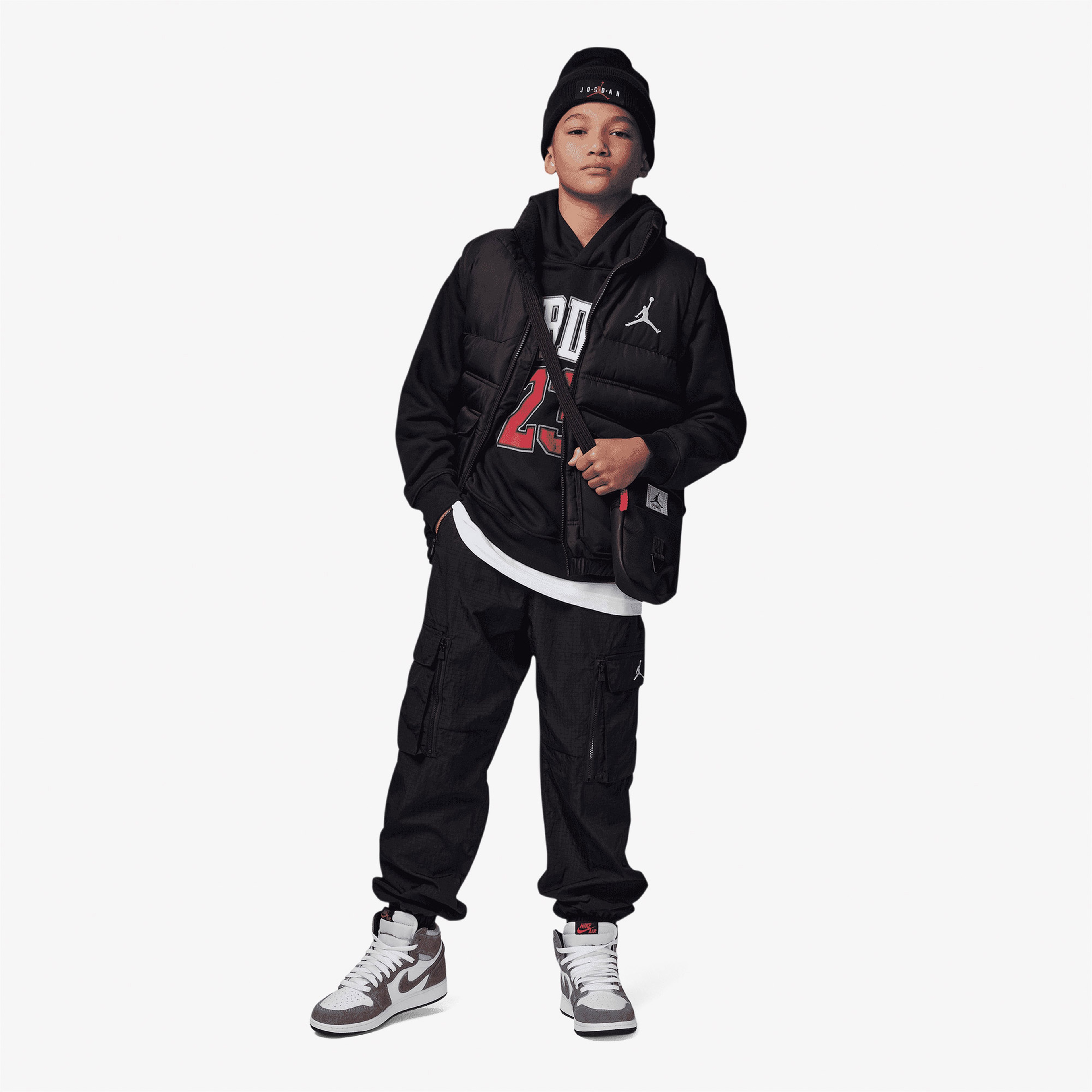 Jordan Hbr Fleece Po Çocuk Siyah Günlük Sweatshirt