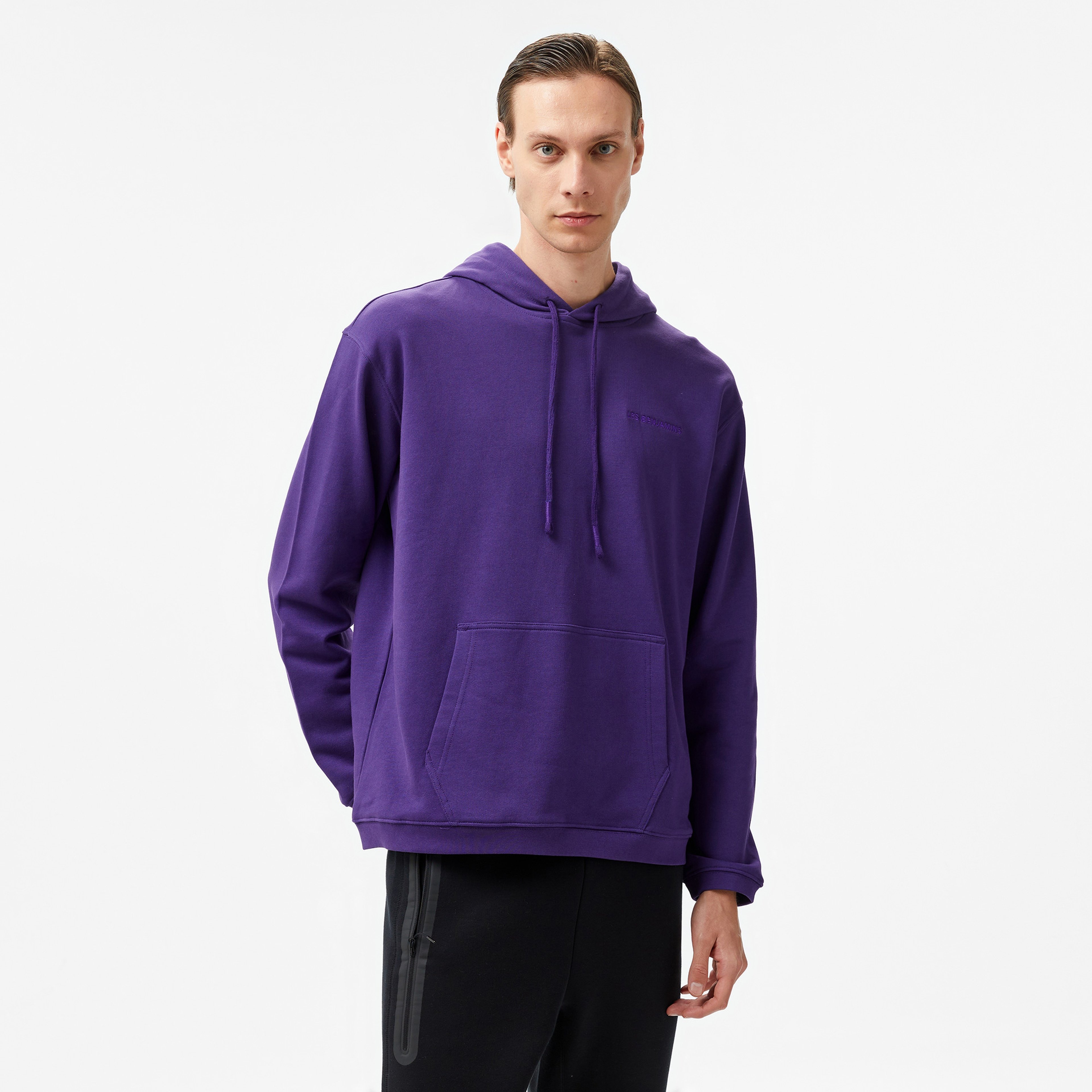 Les Benjamins 303 Erkek Mor Hoodie