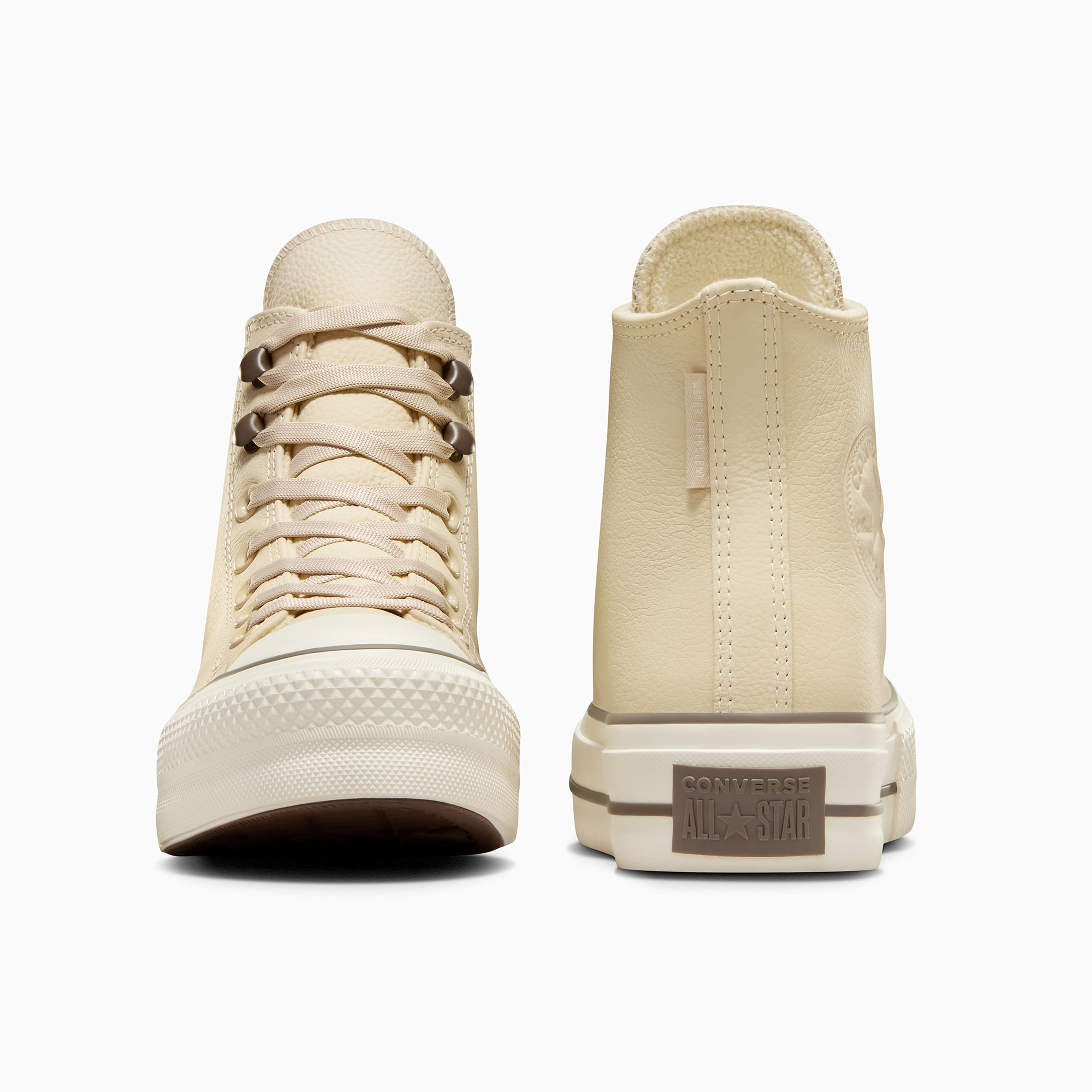 Converse Chuck Taylor All Star Lift Platform Weatherized Leather Unisex Krem Deri Bot