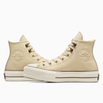 Converse Chuck Taylor All Star Lift Platform Weatherized Leather Unisex Krem Deri Bot