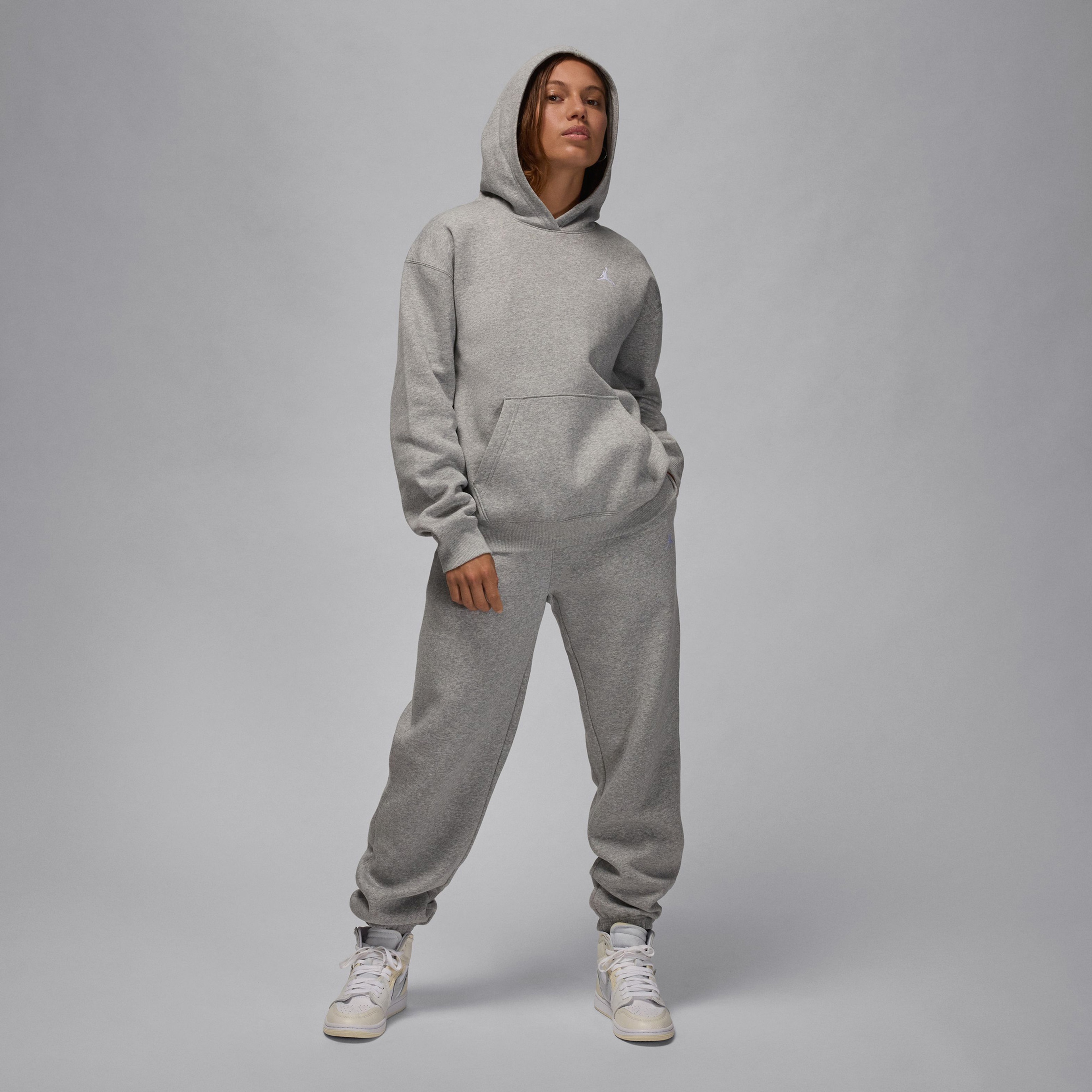 Jordan Brooklyn Fleece Pullover Kadın Gri Hoodie