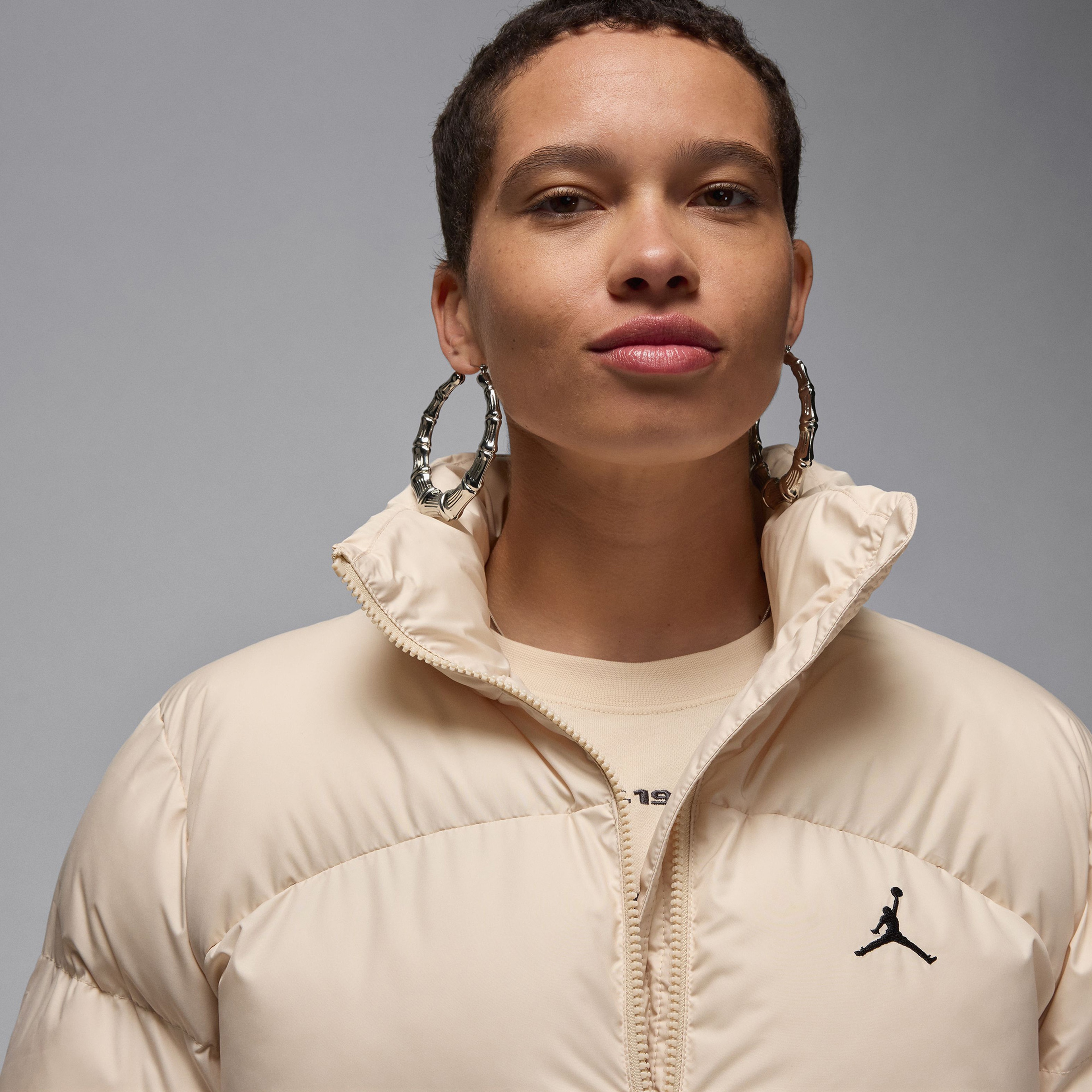 Jordan Puffer Kadın Bej Mont