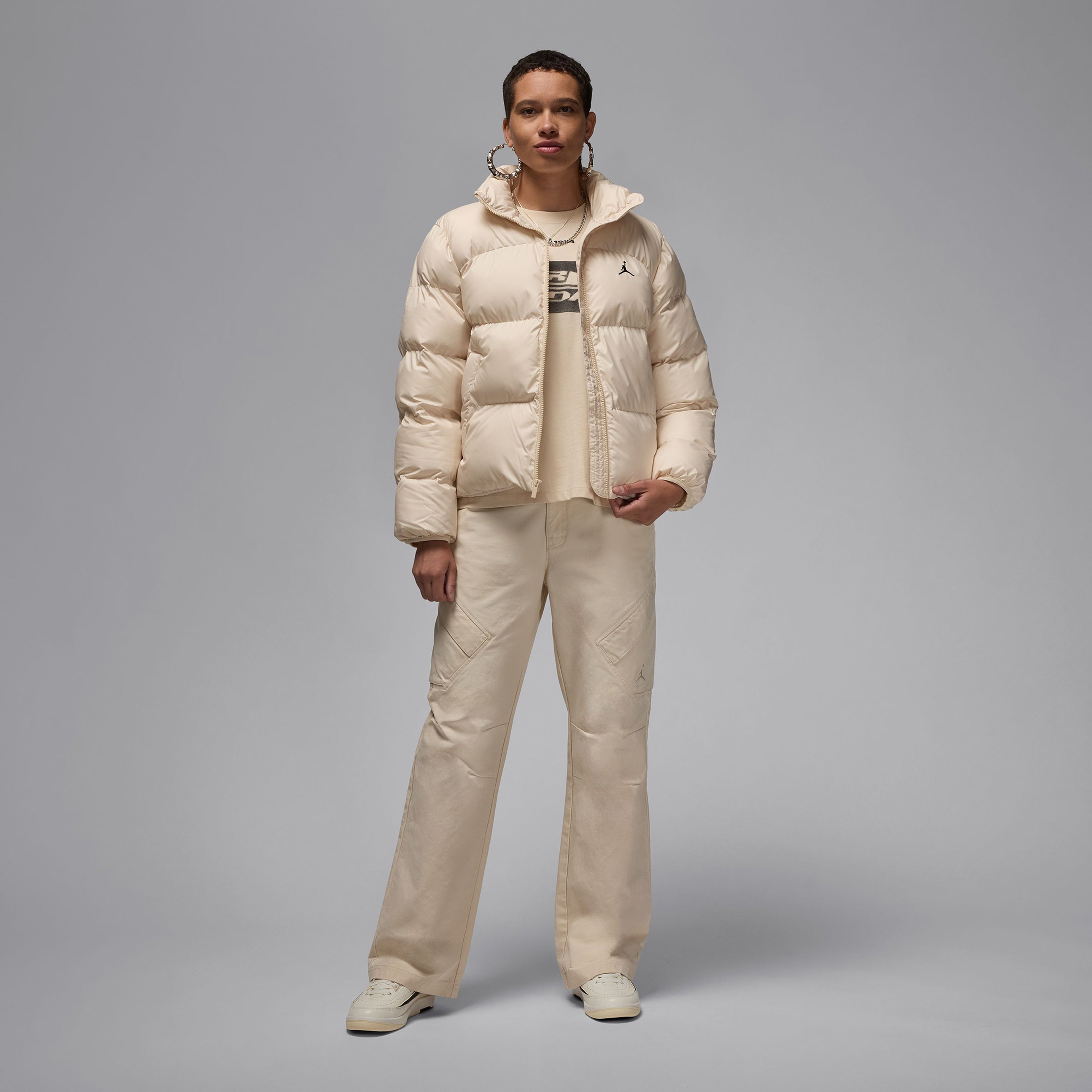 Jordan Puffer Kadın Bej Mont