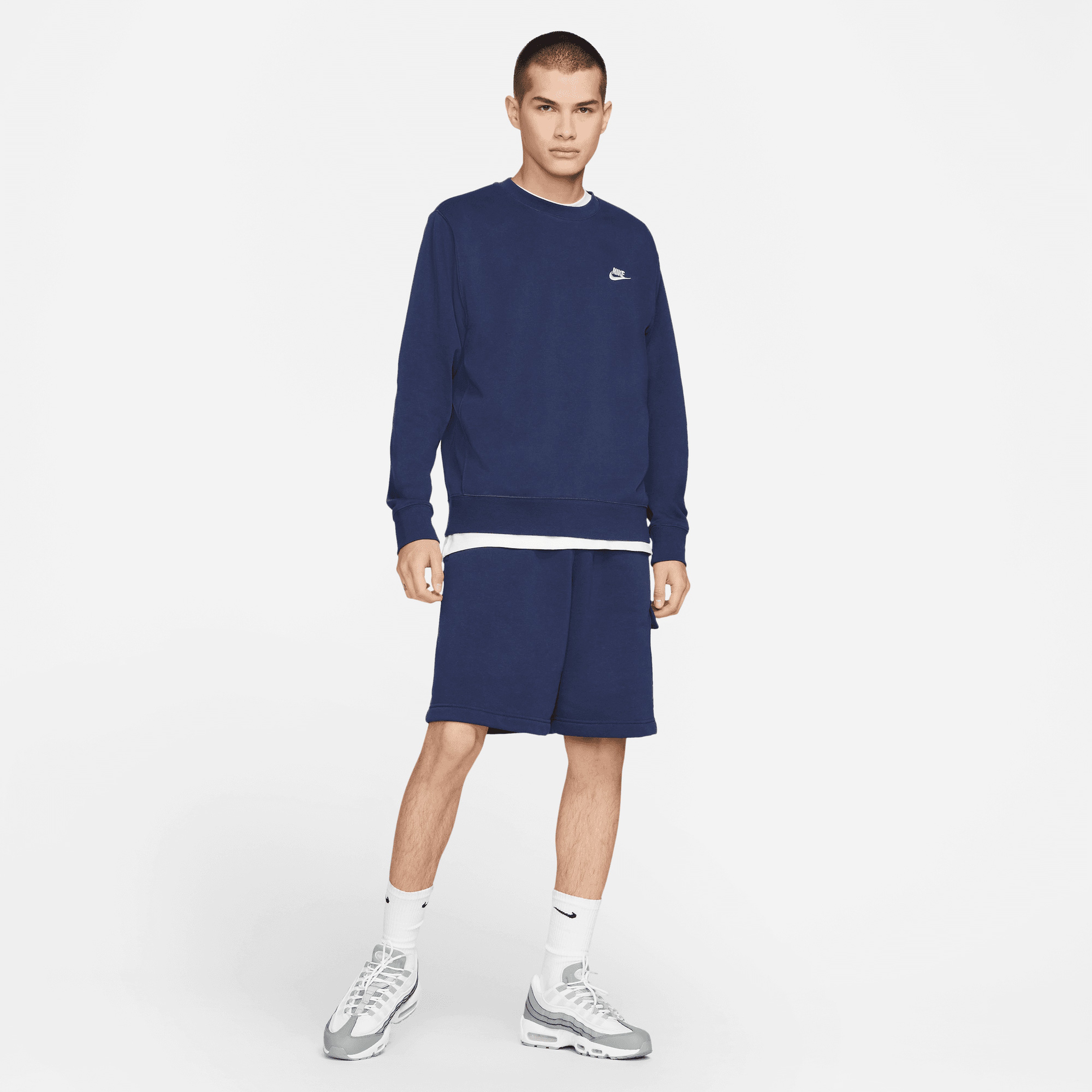 Nike Sportswear Club Crew Fit Erkek Mavi Sweatshirt