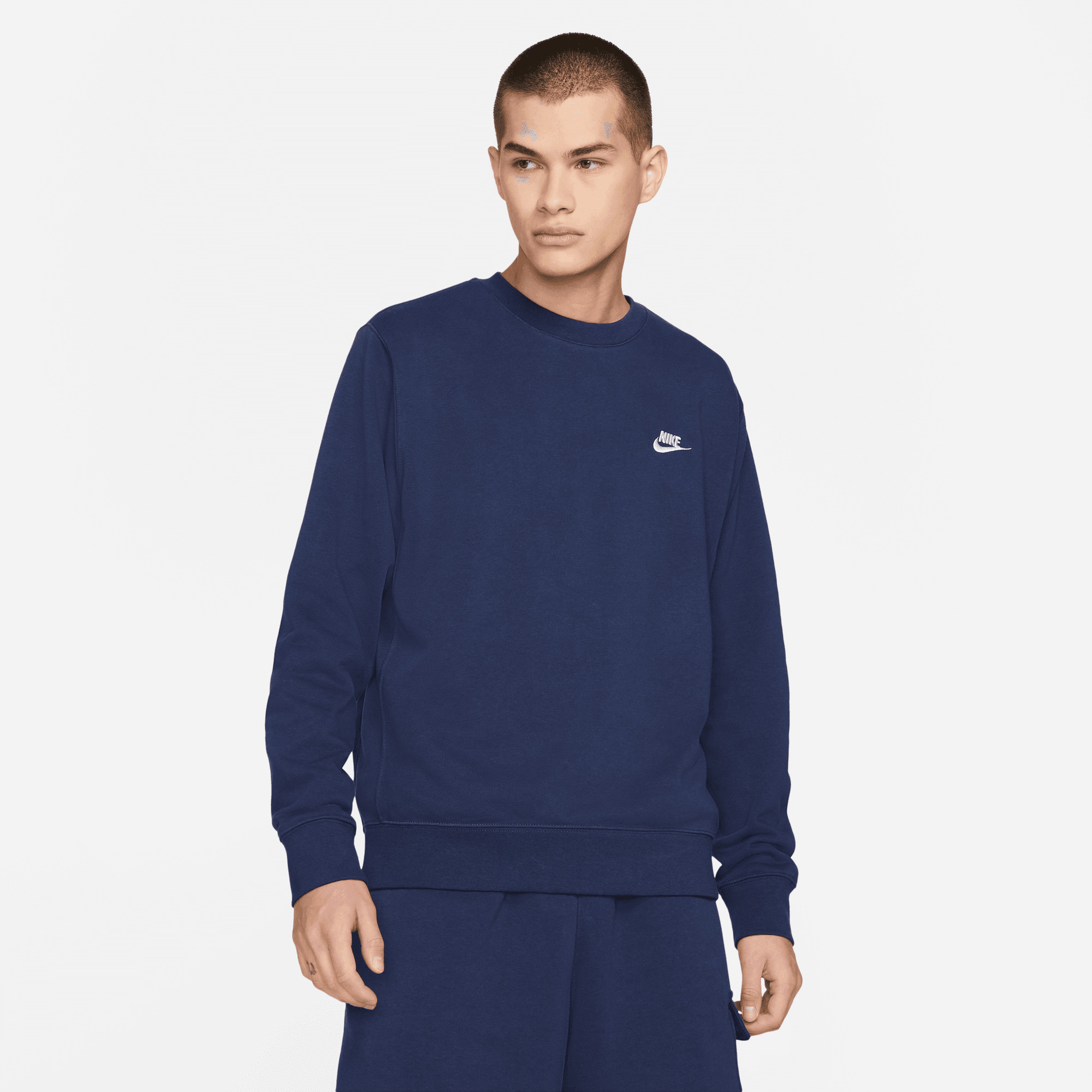 Nike Sportswear Club Crew Fit Erkek Mavi Sweatshirt