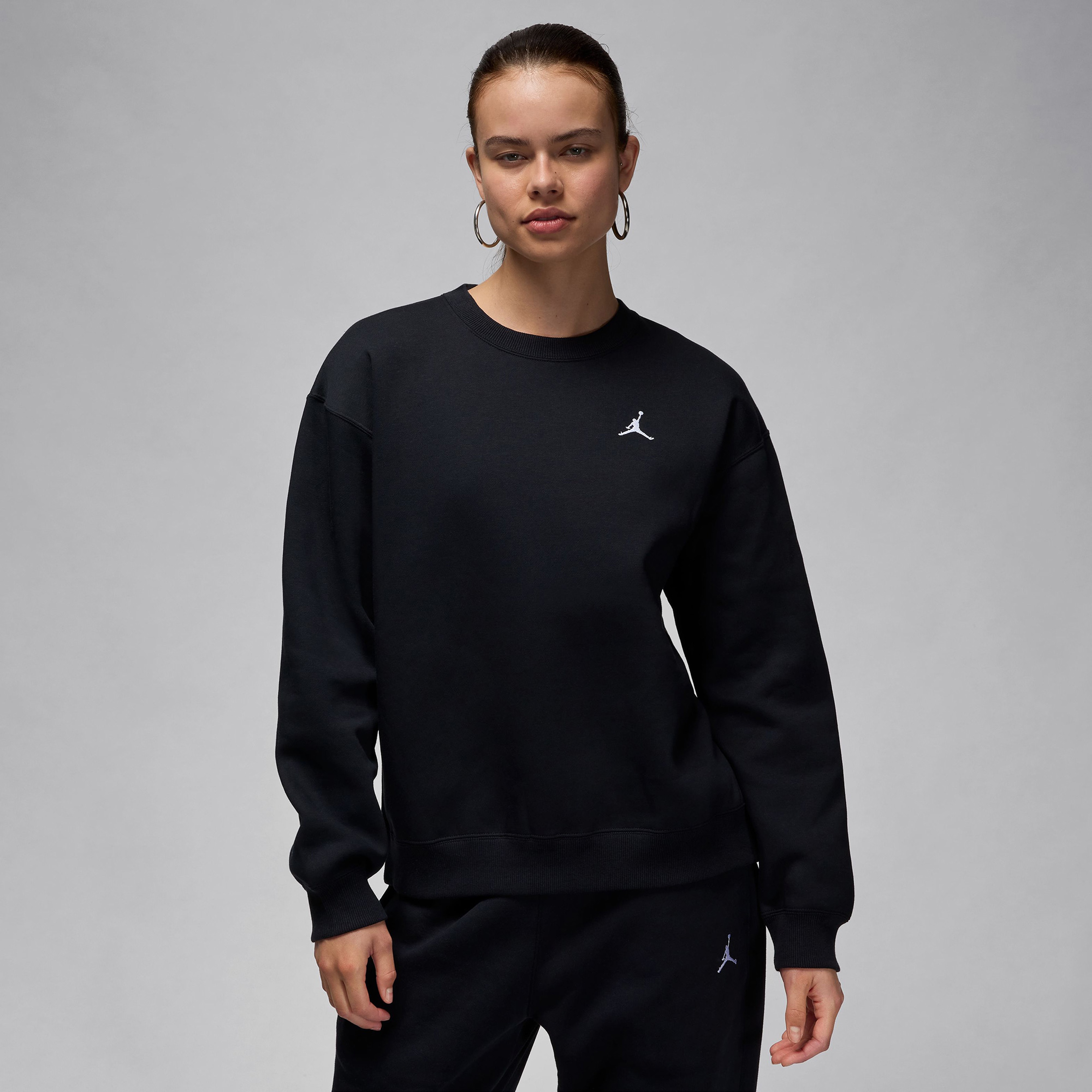 Jordan Brk Flc Crew 24 Kadın Siyah Sweatshirt