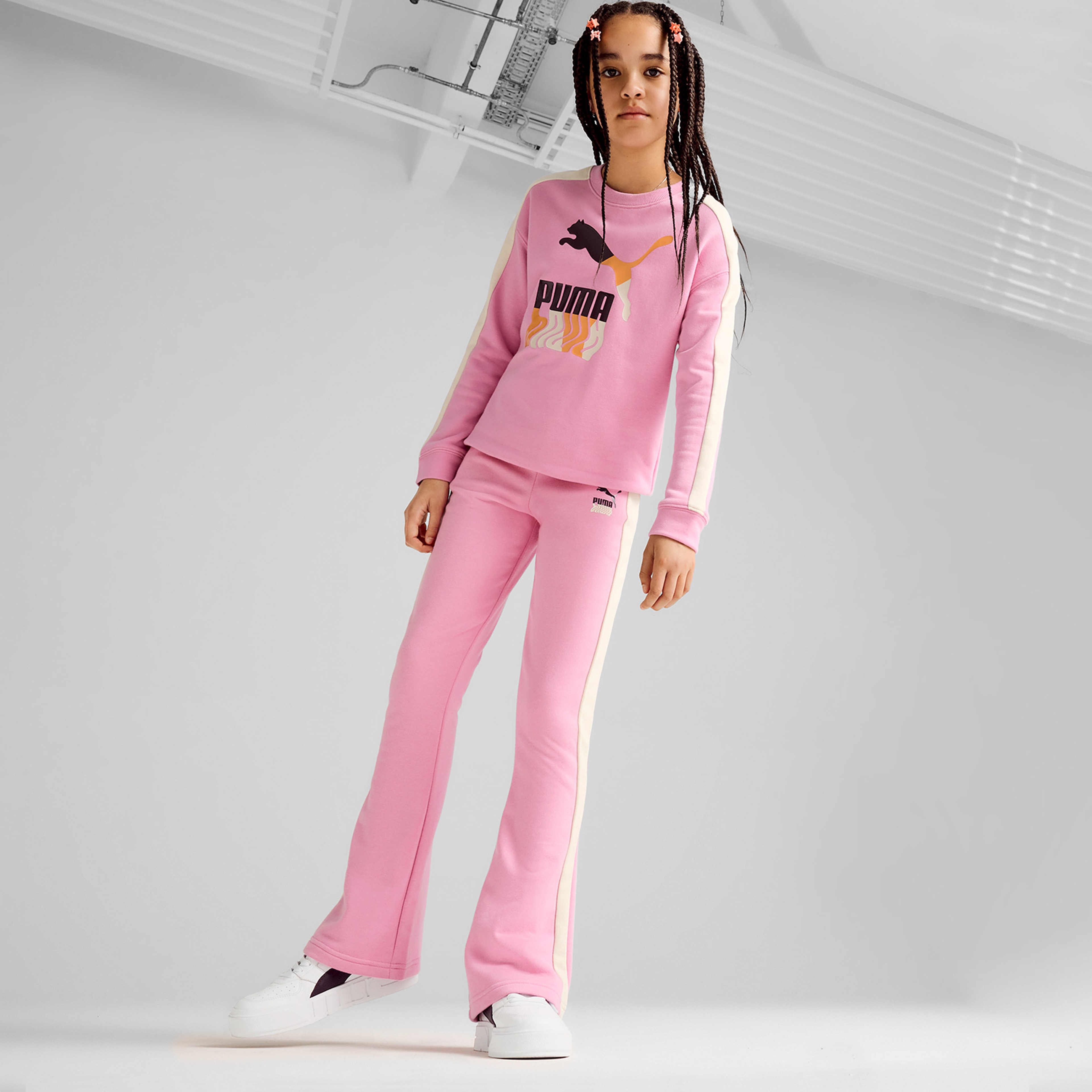 Puma Lavaland Bol Paça Çocuk Pembe Eşofman Altı