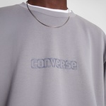 Converse Classic Erkek Loose Fit Baskılı Gri Sweatshirt