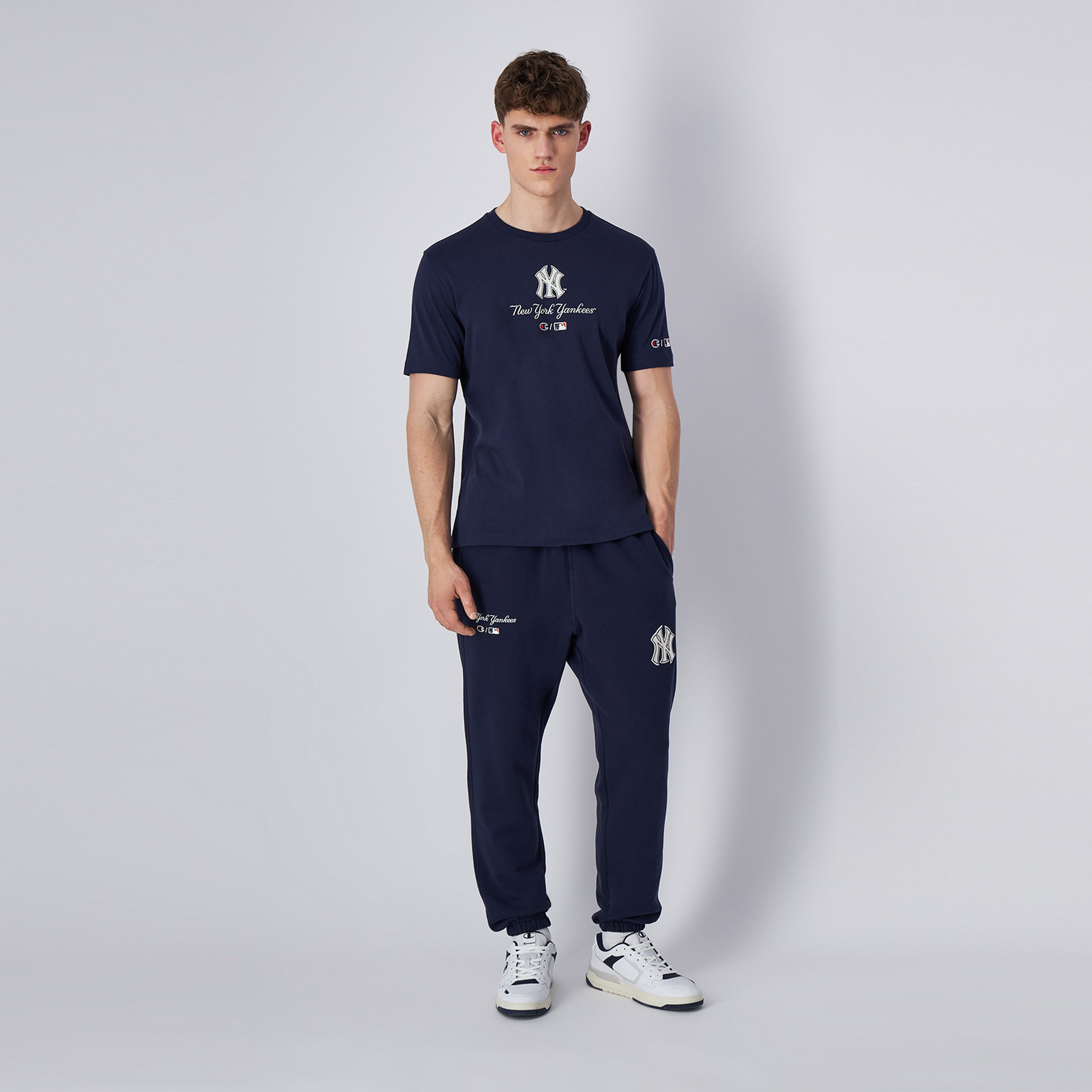 Champion Crewneck Erkek Mavi T-Shirt