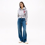 Tommy Hilfiger Tjw Zip Thru Applique Kadın Gri Hoodie