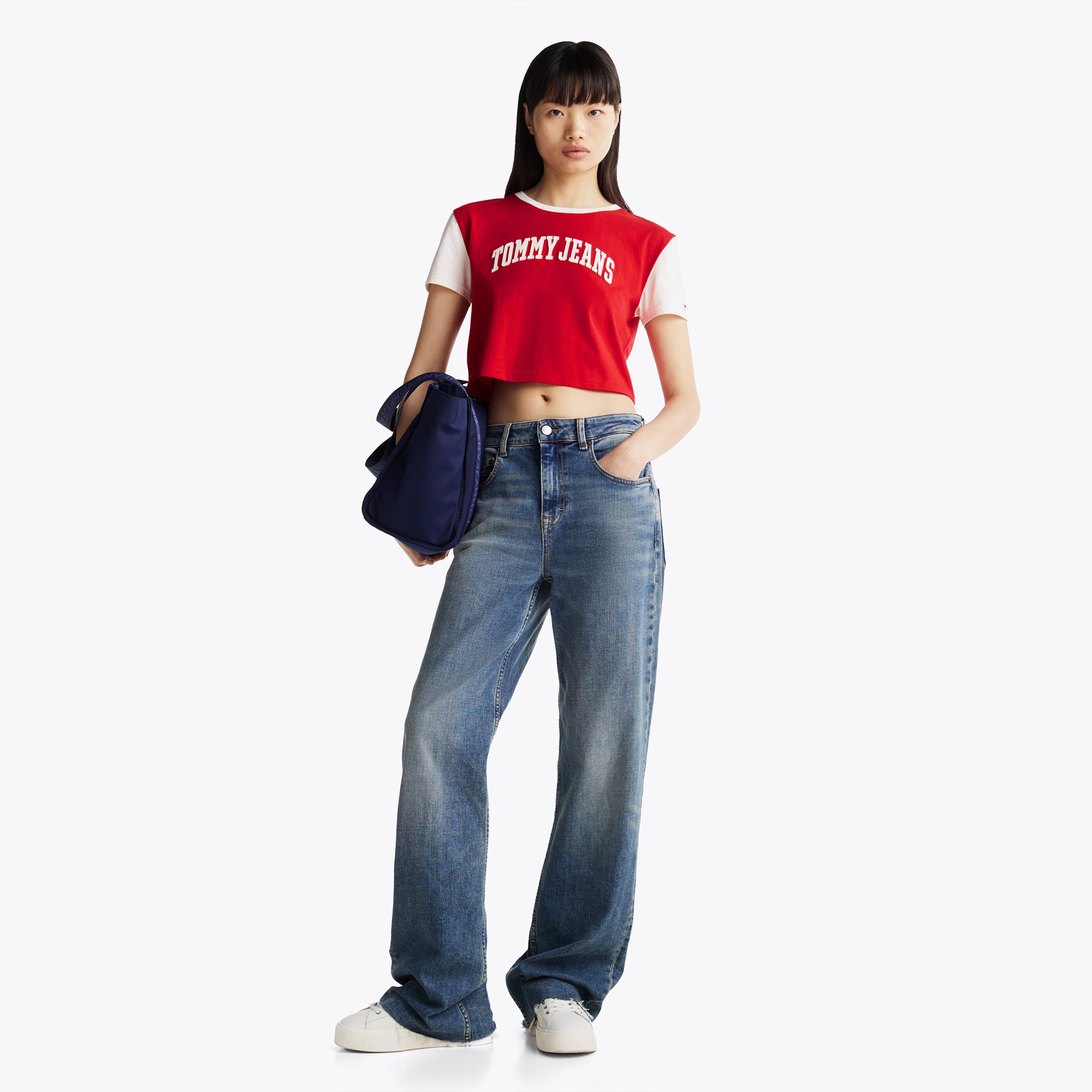 Tommy Hilfiger Tjw Reg Crp Varsity Kadın Kırmızı T-Shirt