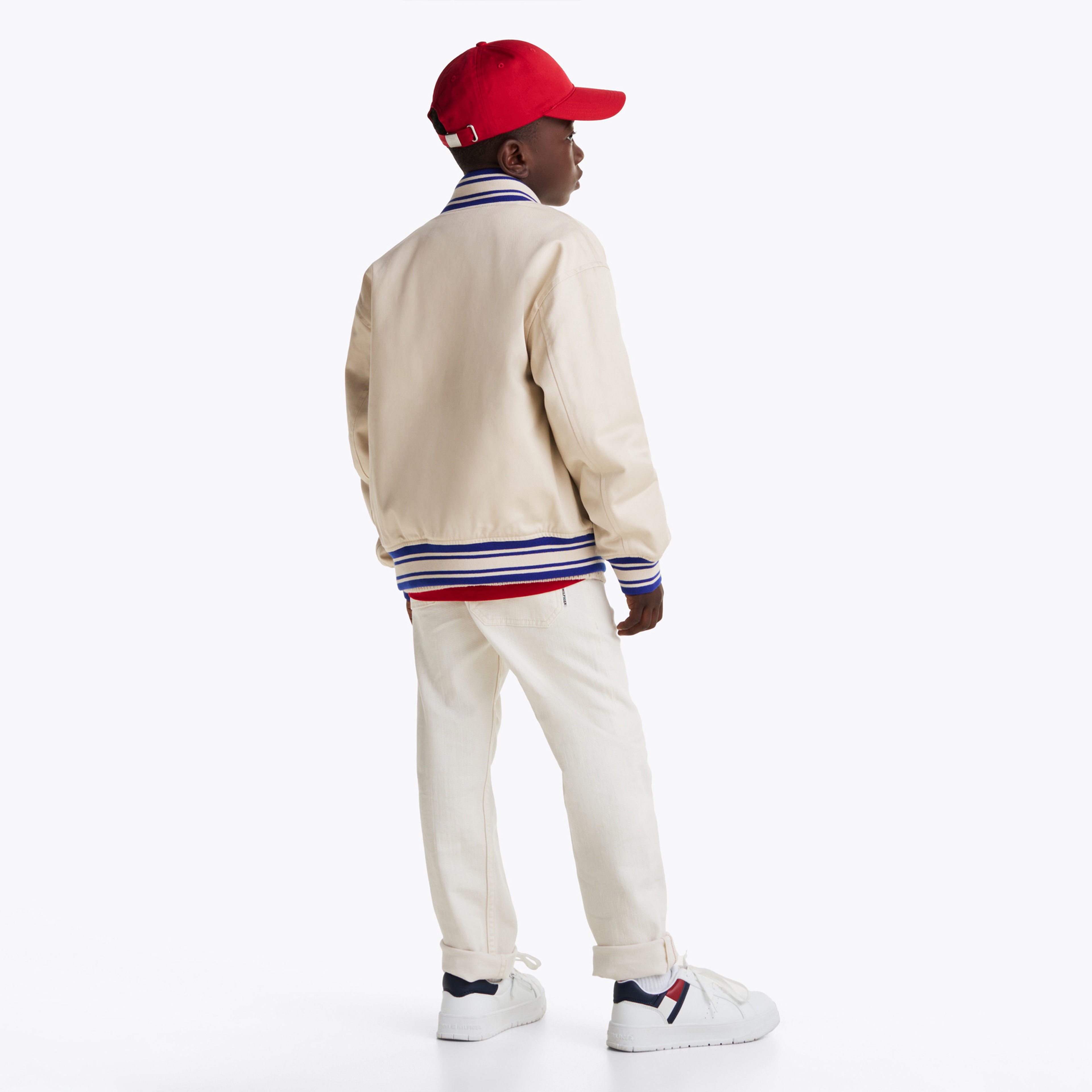 Tommy Hilfiger Twill Badge Varsity Çocuk Bej Ceket