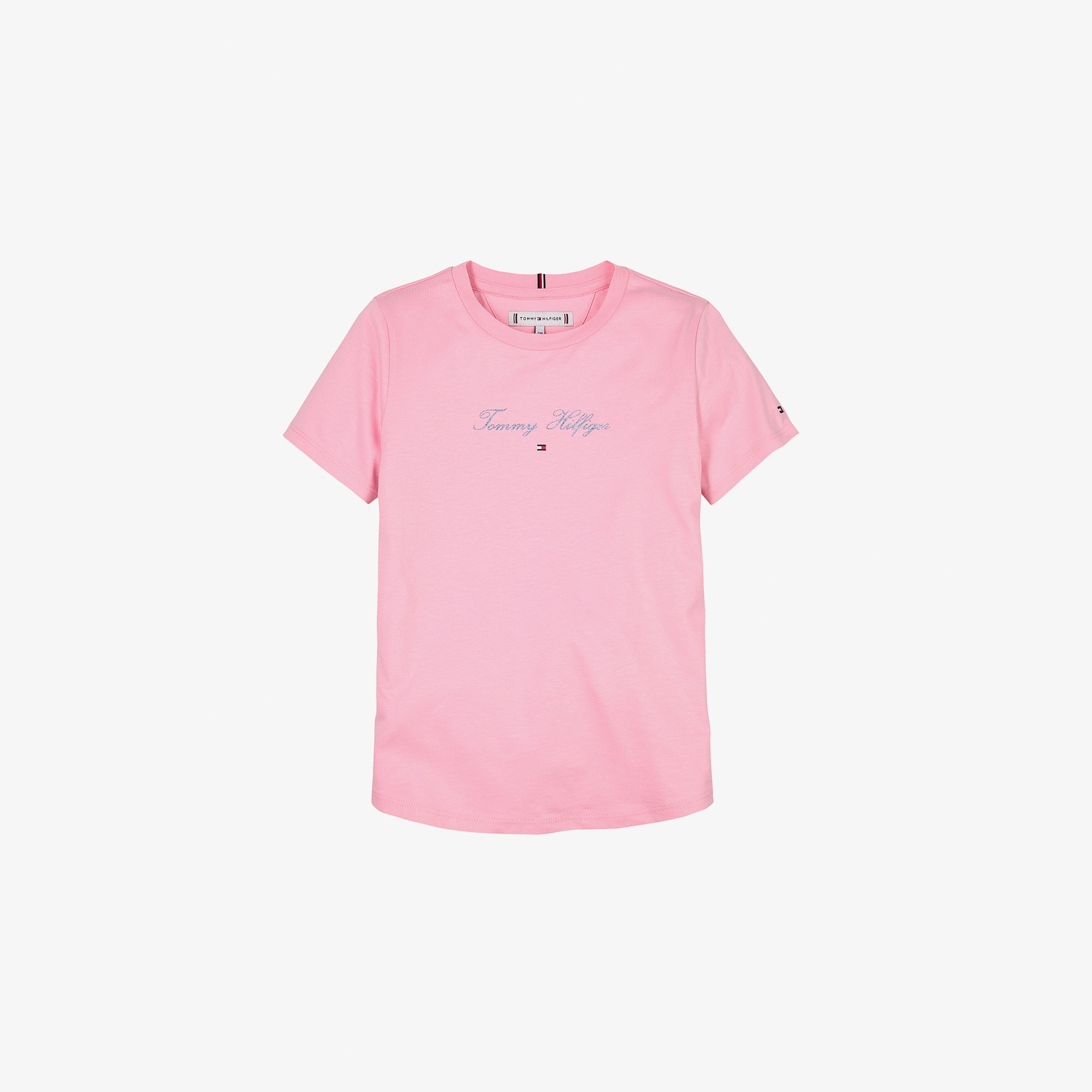 Tommy Hilfiger Tommy Script Slim Çocuk Pembe T-Shirt