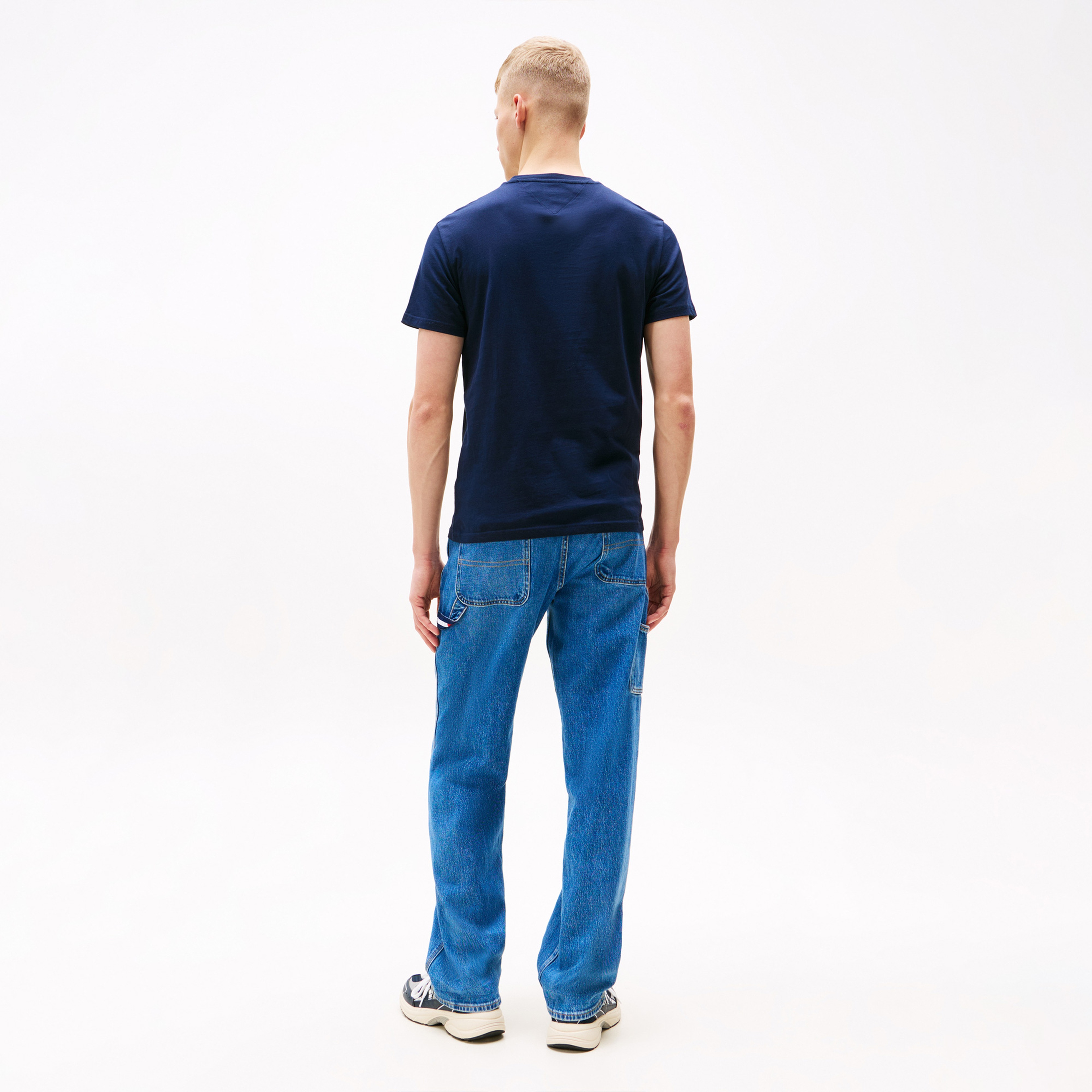 Tommy Hilfiger Tjm Slim Linear Chest Erkek Mavi T-Shirt