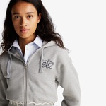 Tommy Hilfiger Tjcw Prep Varsity Zip-Thru Kadın Gri Sweatshirt
