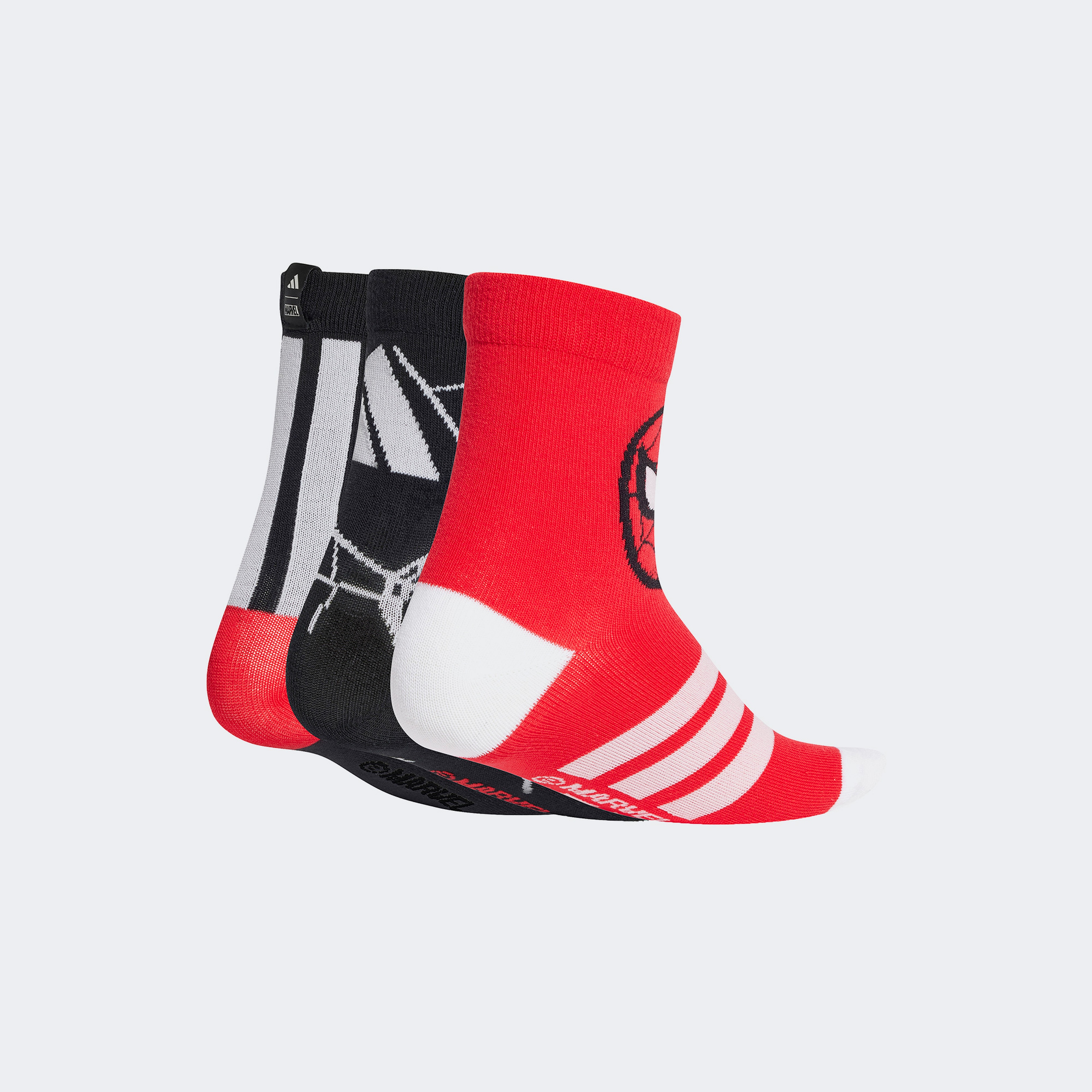 adidas x Marvel Spiderman Çocuk Kırmızı/Siyah 3'lü Çorap