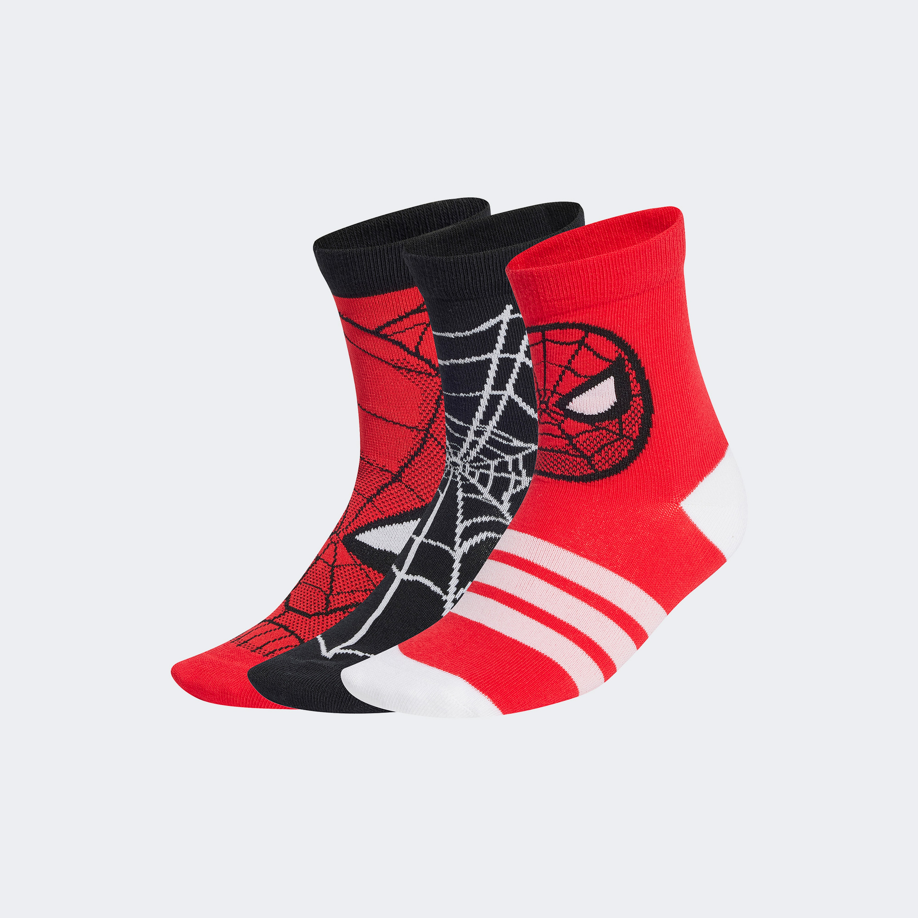 adidas x Marvel Spiderman Çocuk Kırmızı/Siyah 3'lü Çorap
