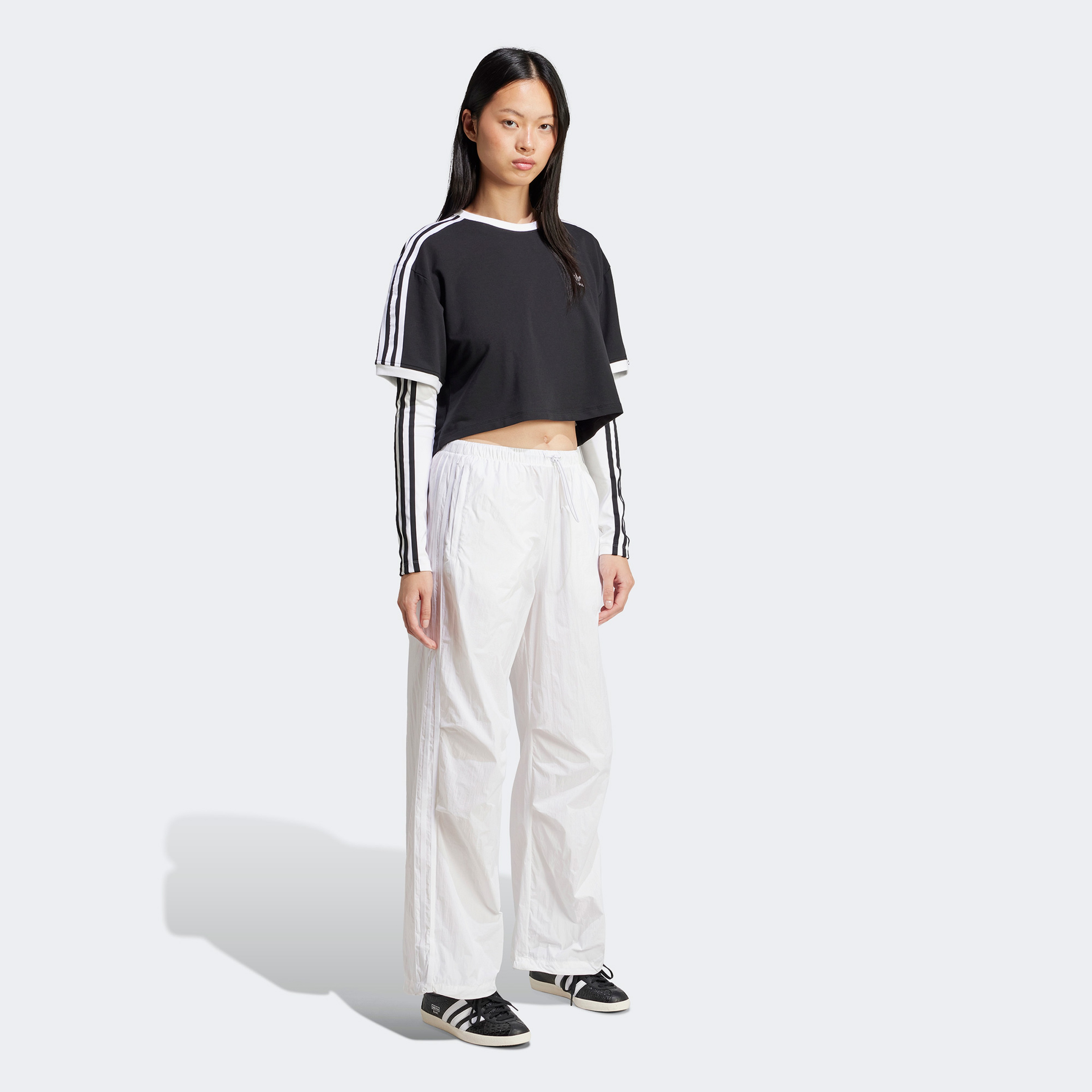 adidas Adicolor 3 Stripes Kadın Siyah Crop T-Shirt