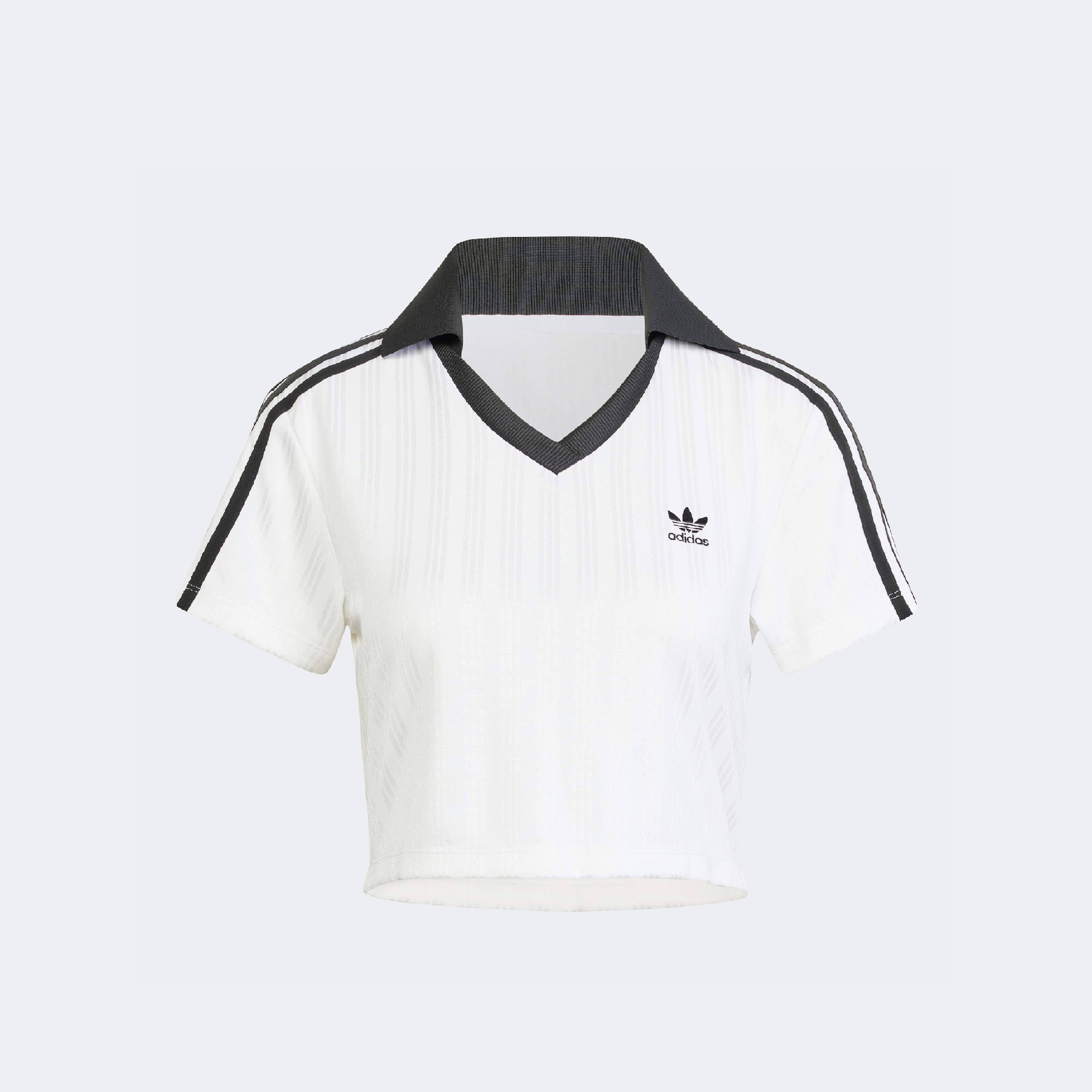 adidas Adicolor Football Jacquard Kadın Beyaz Crop T-Shirt