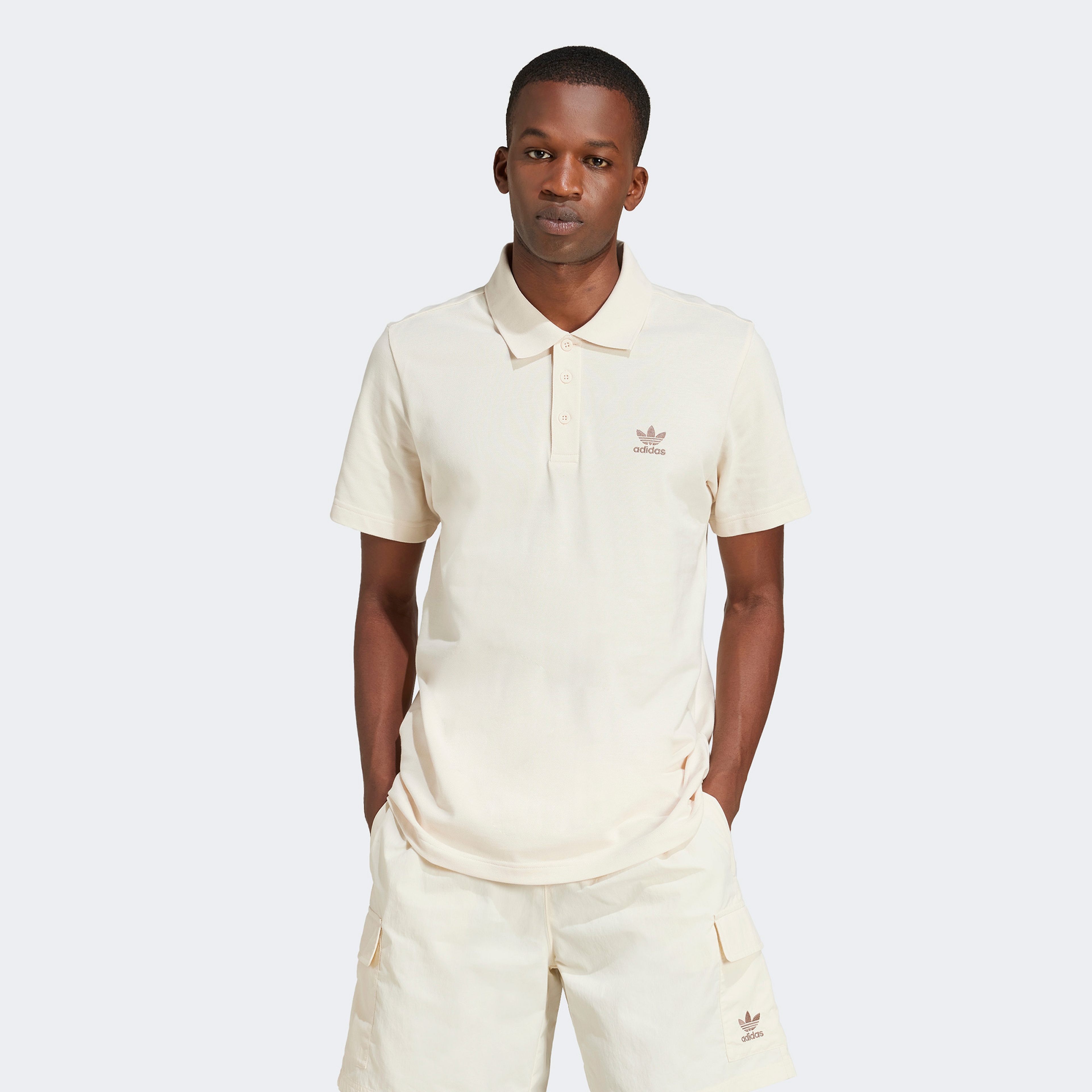 adidas Trefoil Essentials Erkek Beyaz Polo T-Shirt