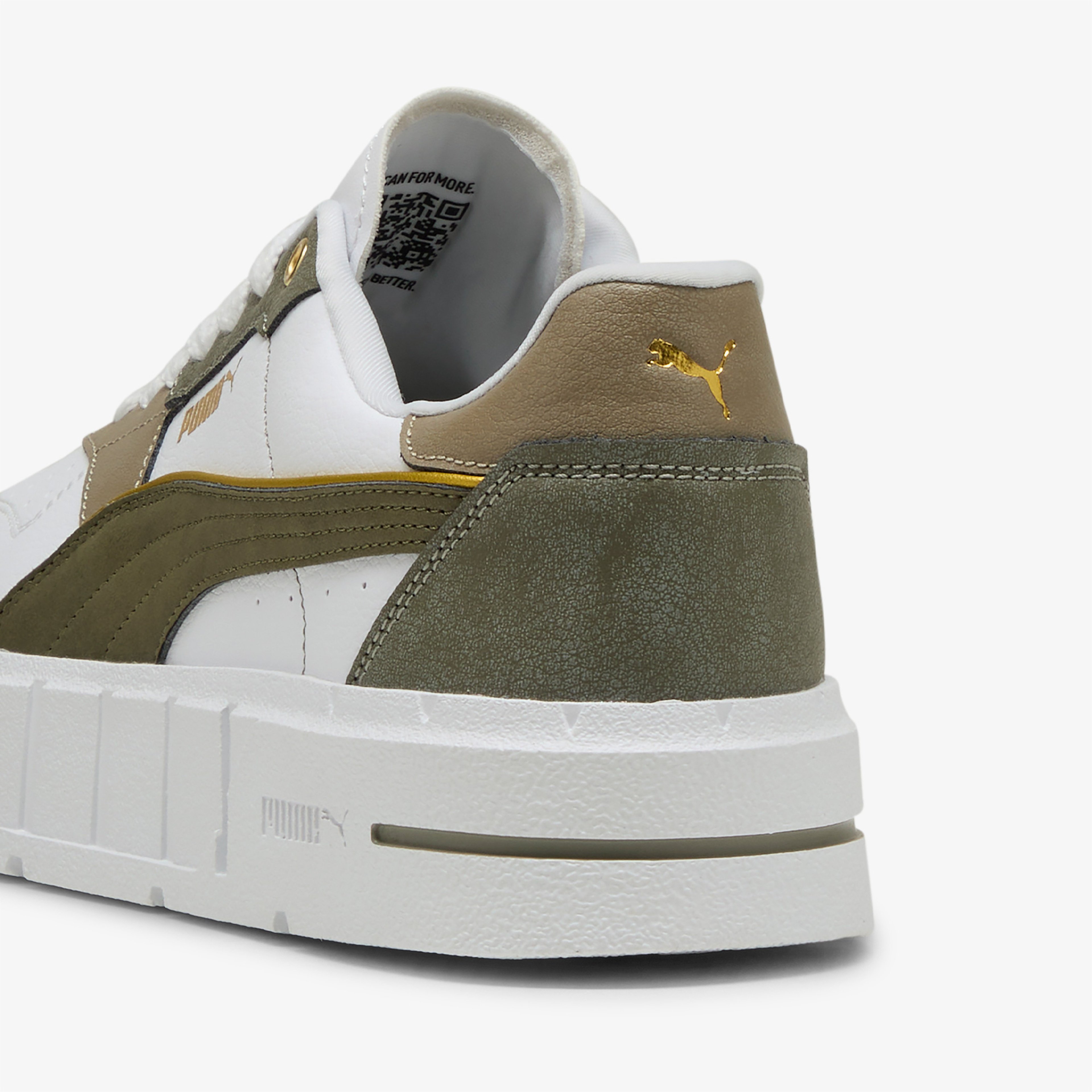 Puma Cali Court Luxe Kadın Beyaz Haki Spor Ayakkabı