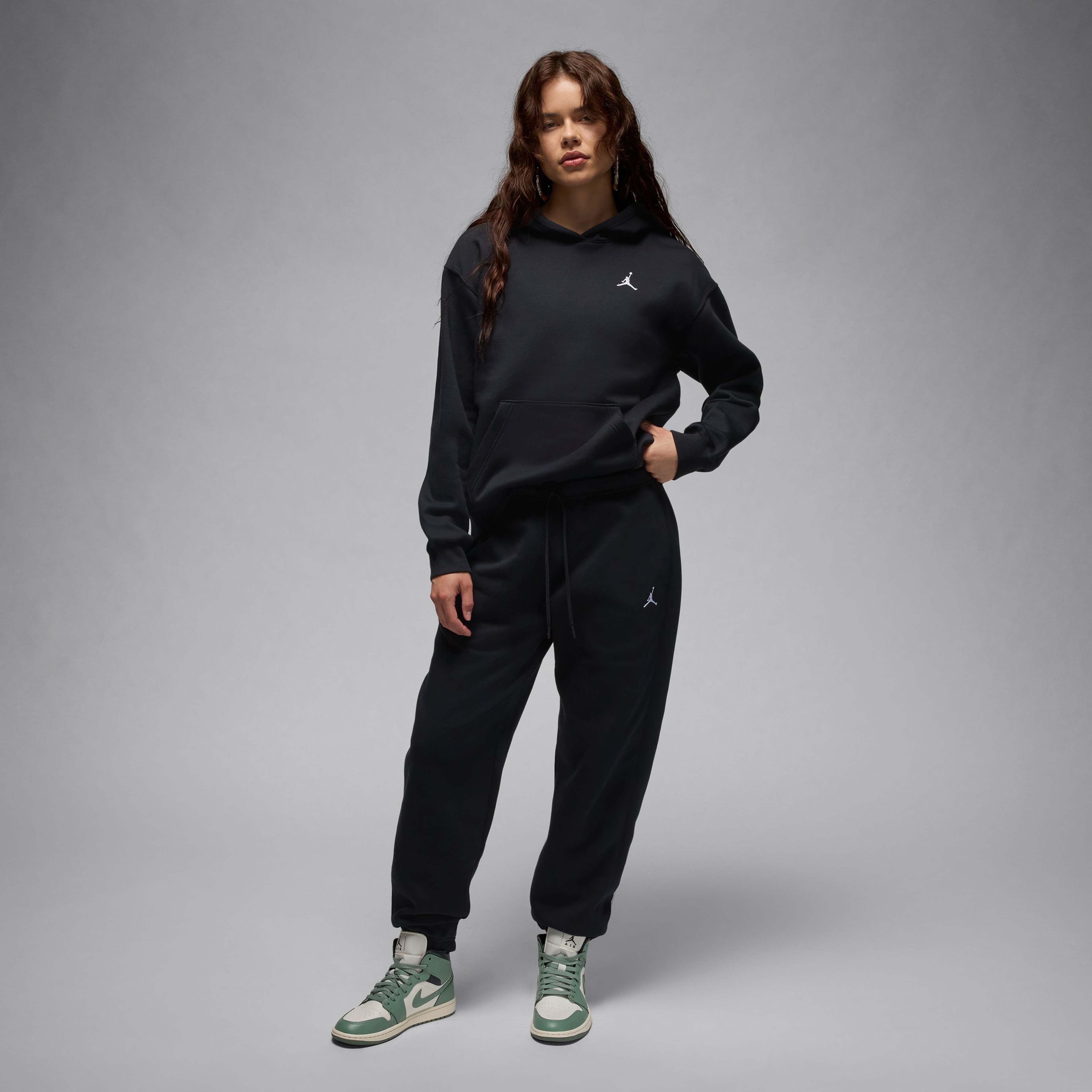 Jordan Brooklyn Fleece Pullover Kadın Siyah Hoodie