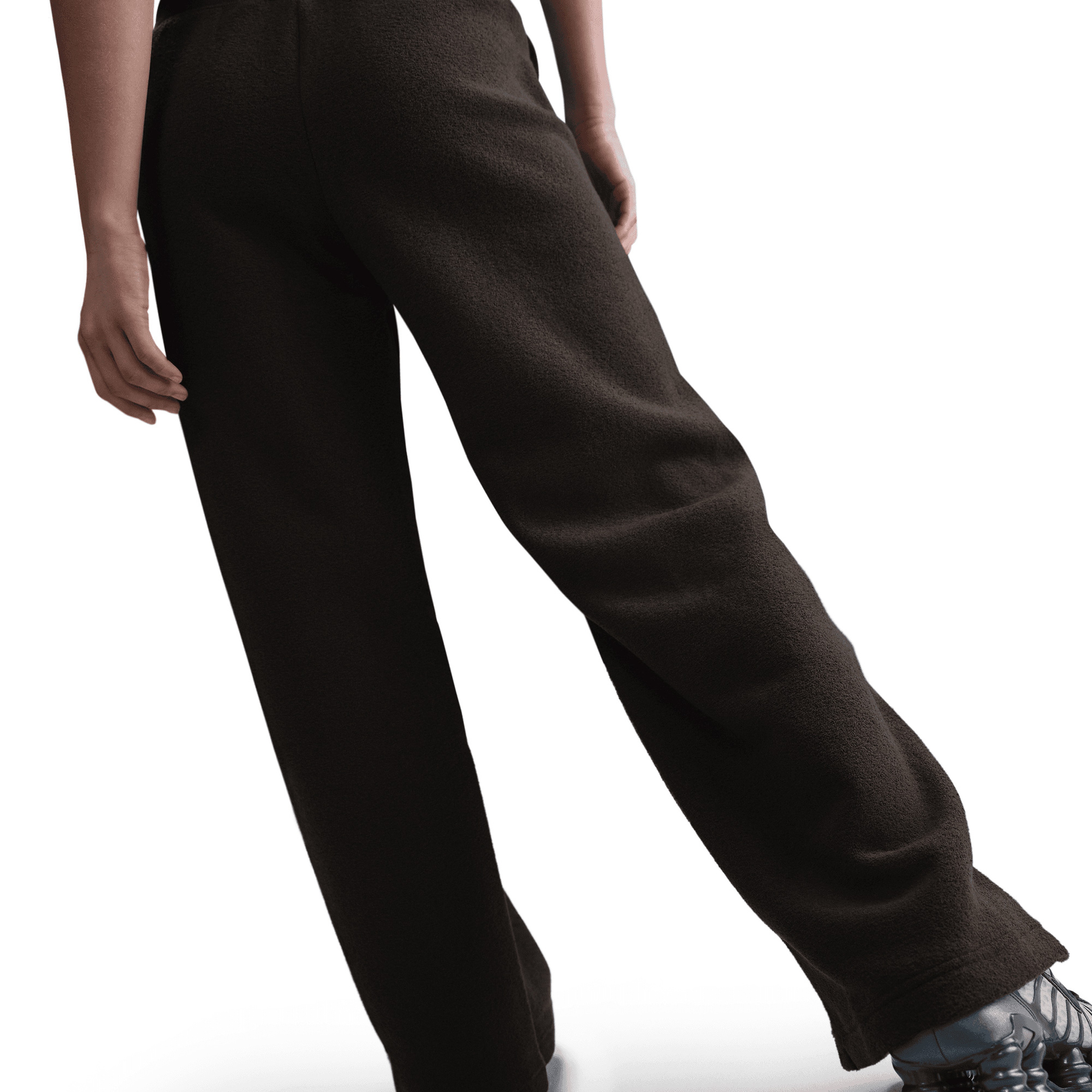 Nike Sportswear Phoenix Plush Yüksek Belli Geniş Paça Kadın Kahverengi Eşofman Altı