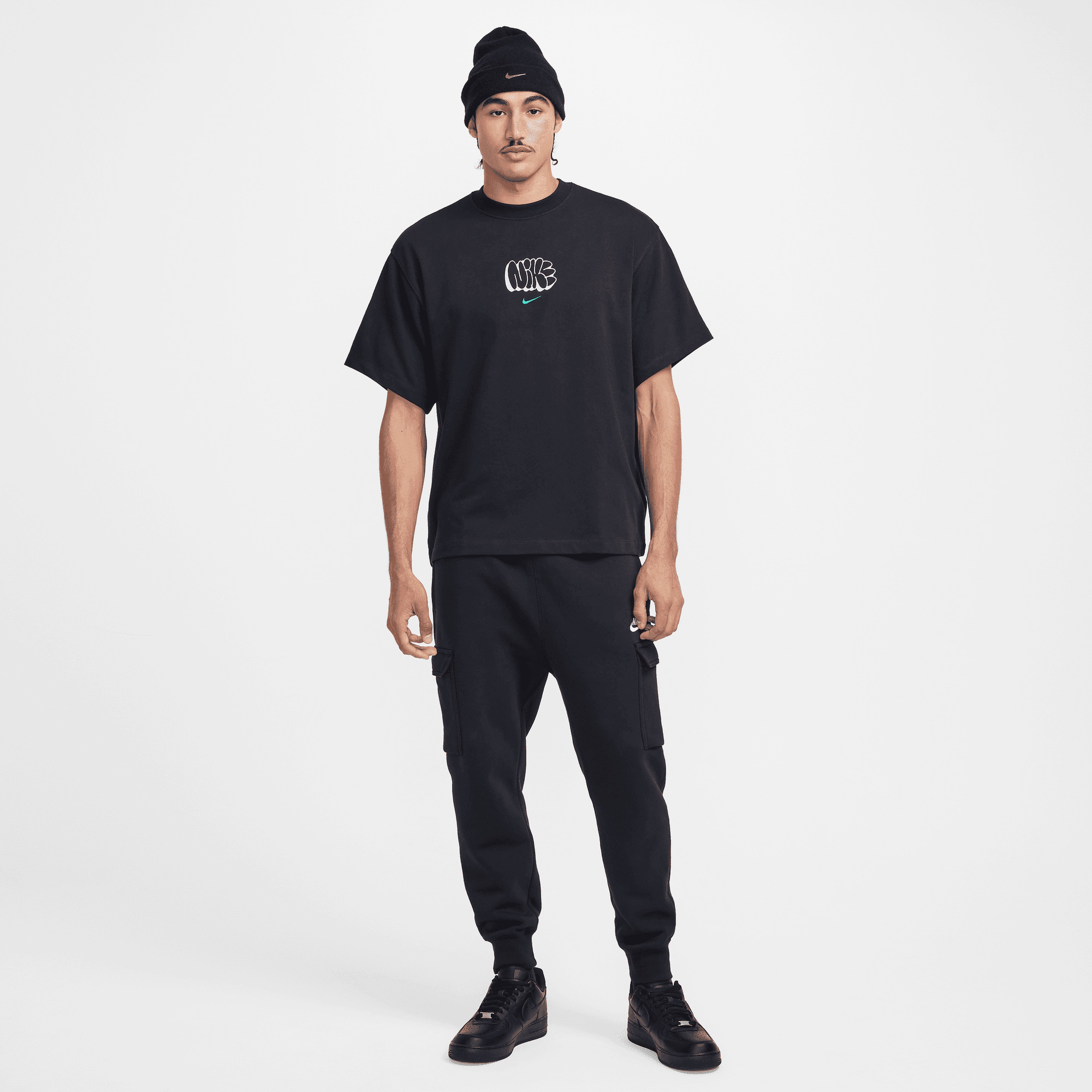 Nike Solo Swoosh Erkek Siyah T-Shirt