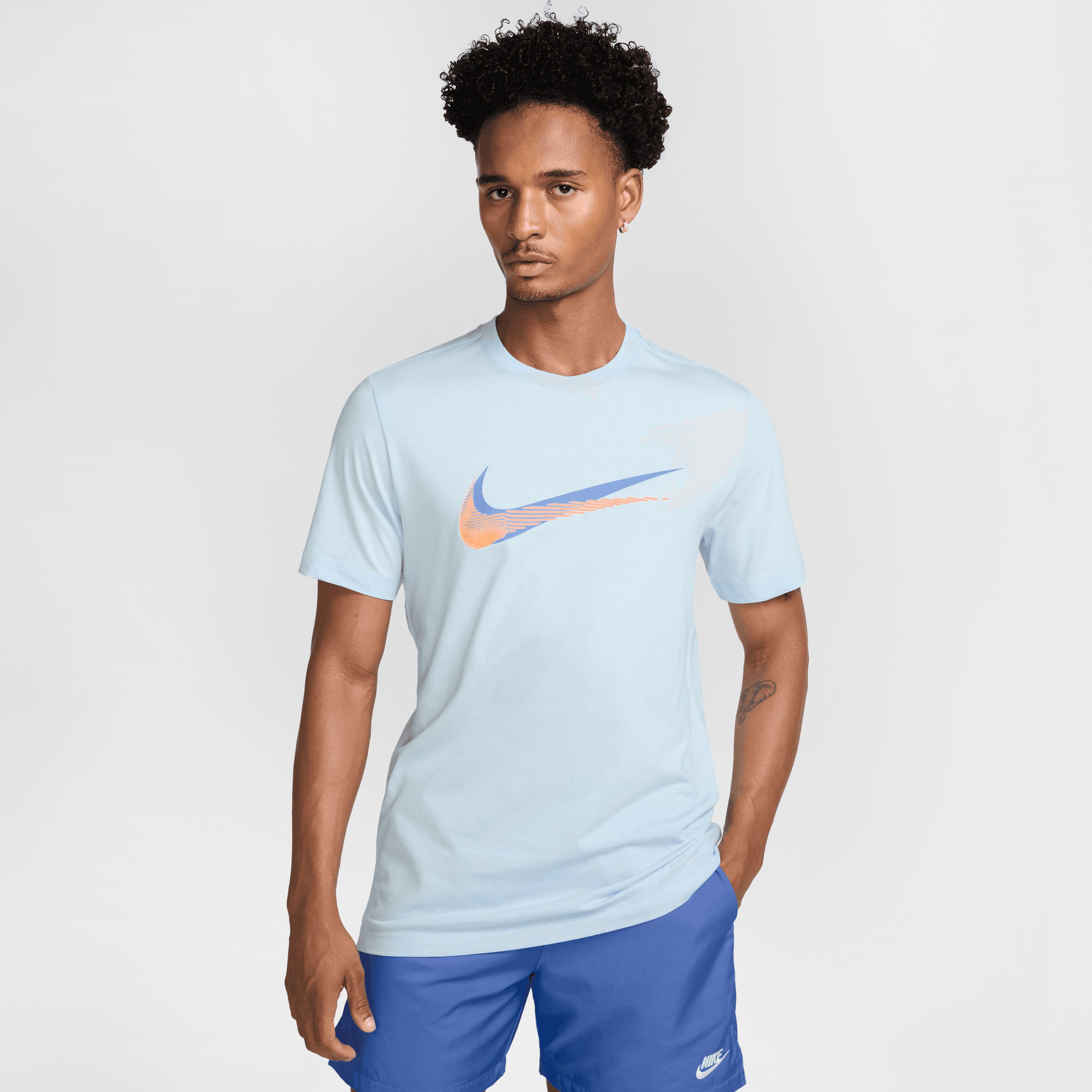 Nike Sportswear 12Mo Swoosh Erkek Mavi T-Shirt