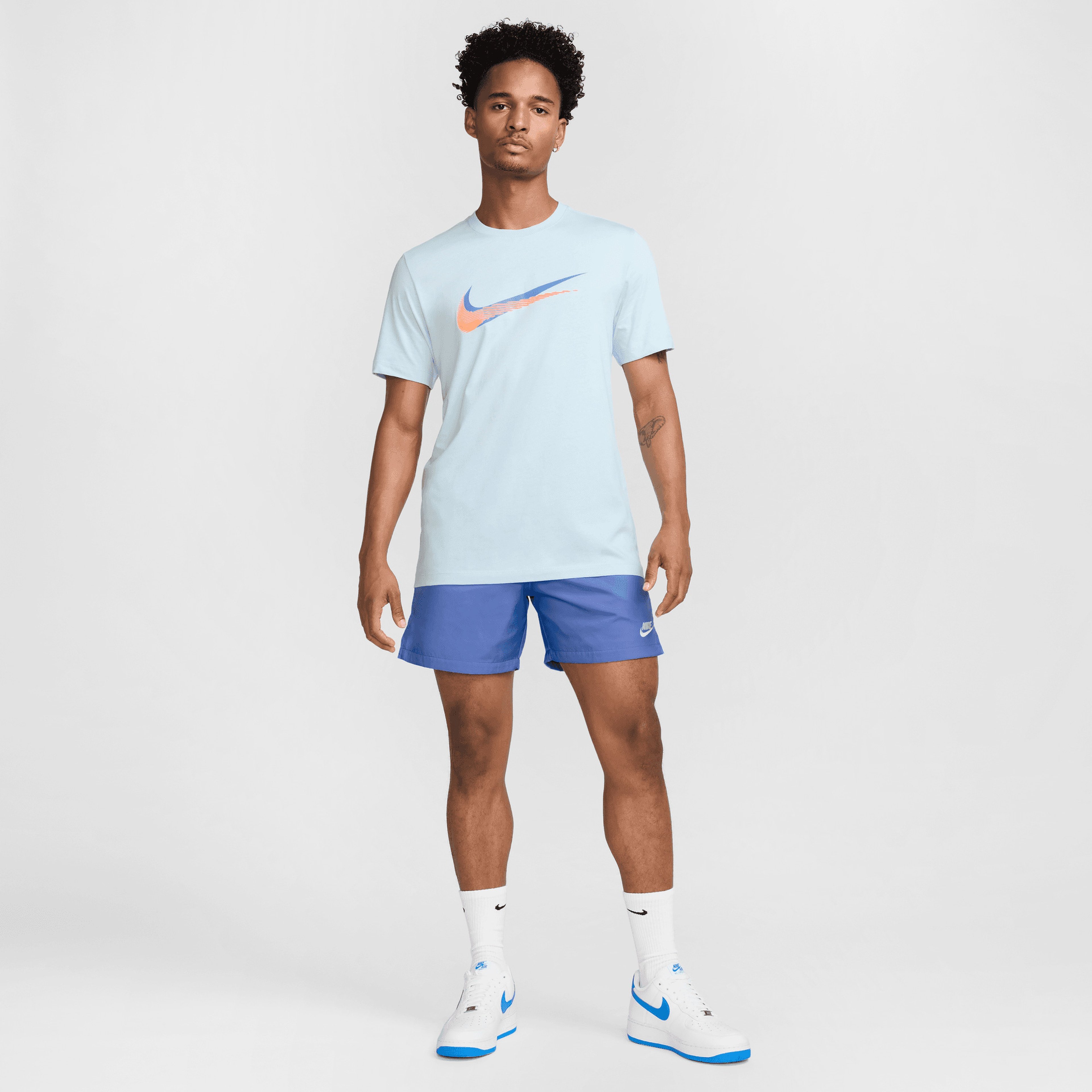 Nike Sportswear 12Mo Swoosh Erkek Mavi T-Shirt