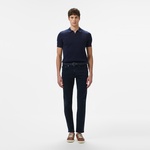 Erkek Kısa Kollu Yarım Fermuarlı Lacivert Triko