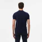 Erkek Kısa Kollu Yarım Fermuarlı Lacivert Triko