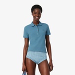 L.12.D Kadın Slim Fit Mavi Polo