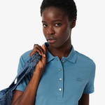 L.12.D Kadın Slim Fit Mavi Polo