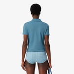 L.12.D Kadın Slim Fit Mavi Polo