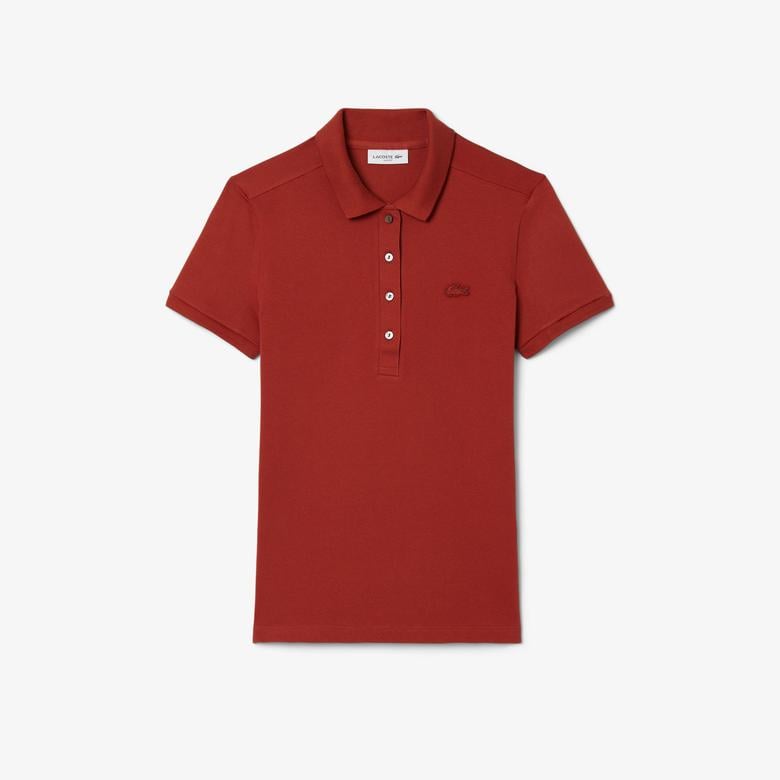 L.12.D Kadın Slim Fit Bordo Polo