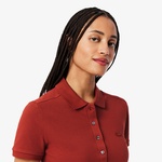 L.12.D Kadın Slim Fit Bordo Polo