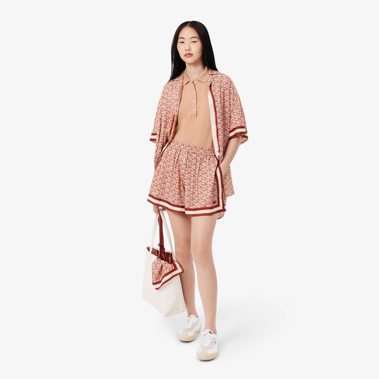 L.12.D Kadın Slim Fit Kahverengi Polo