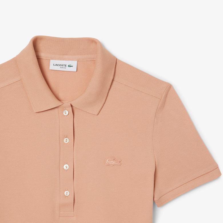 L.12.D Kadın Slim Fit Kahverengi Polo