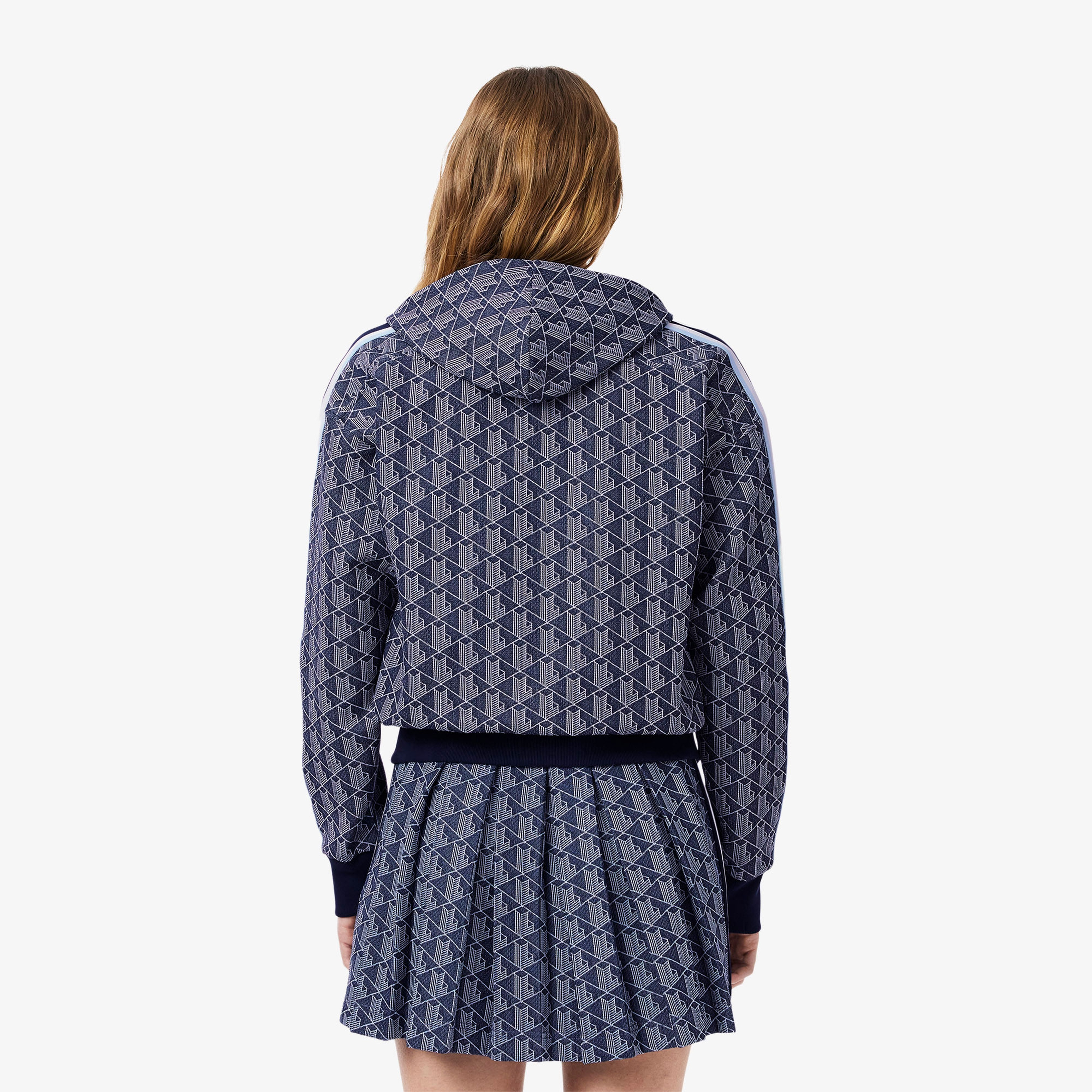 Lacoste Regular Fit Monogram Kadın Lacivert Sweatshirt