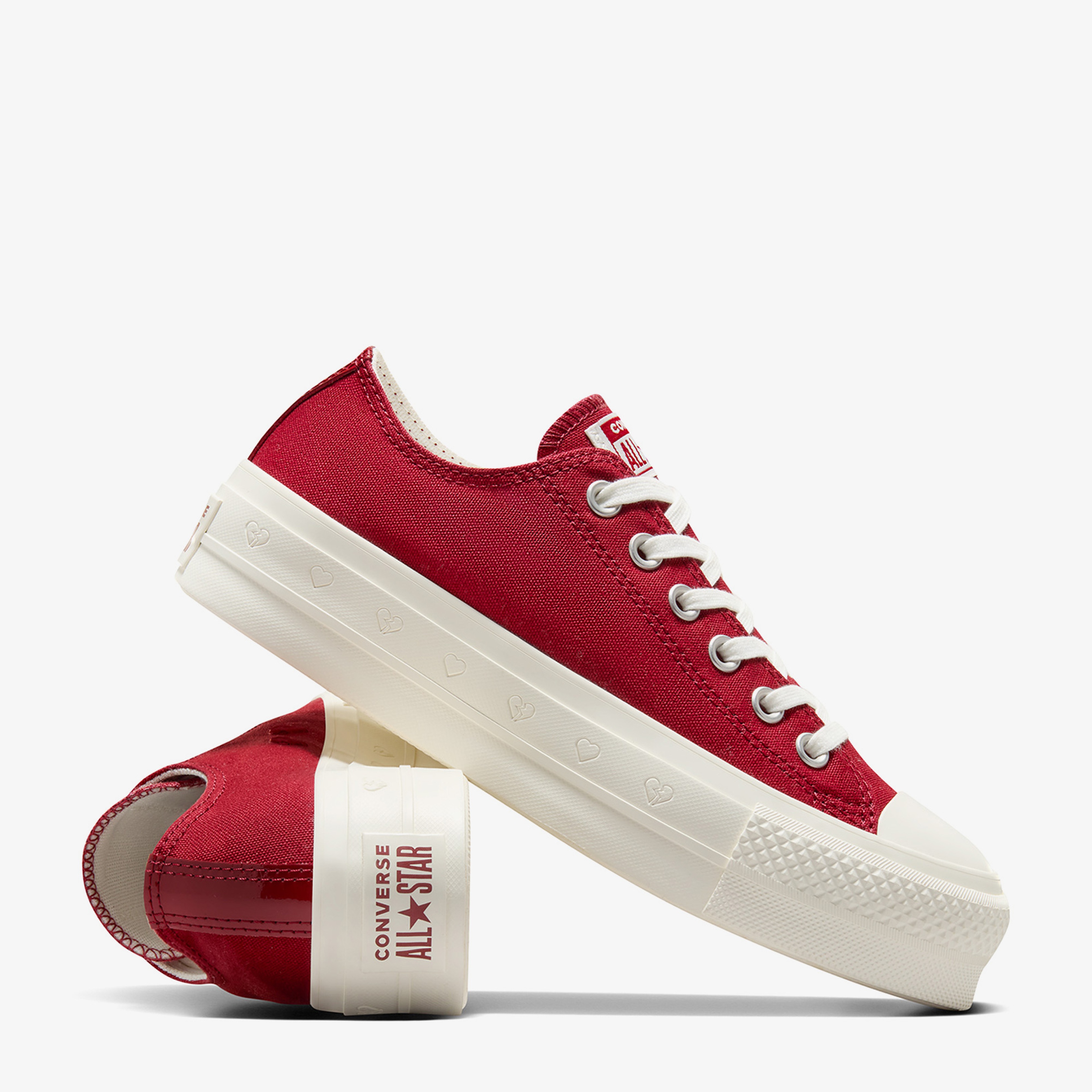 Converse Chuck Taylor All Star Lift Hearts Unisex Kırmızı Platform Sneaker