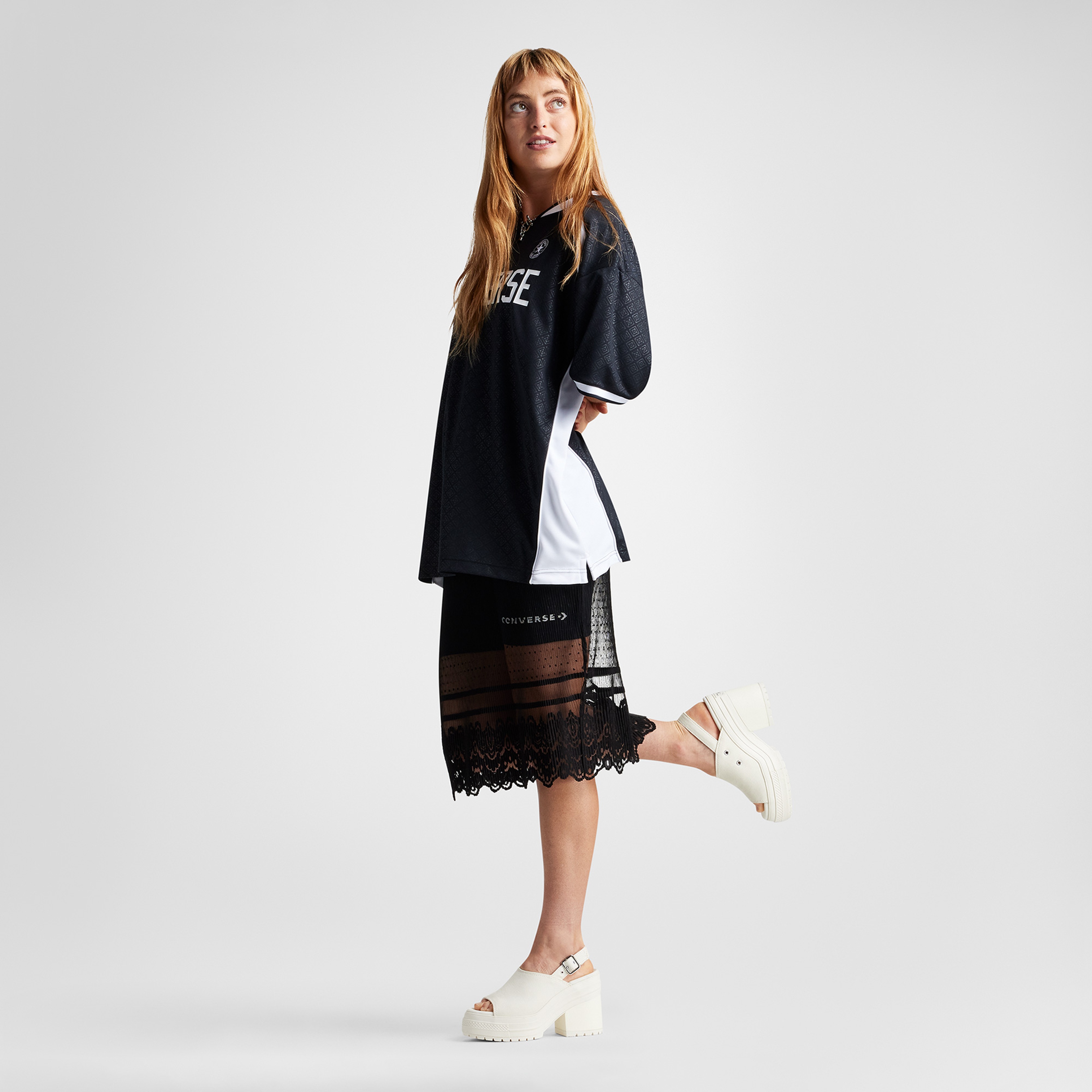 Converse Chuck 70 De Luxe Heel Unisex Krem Platform Sandalet